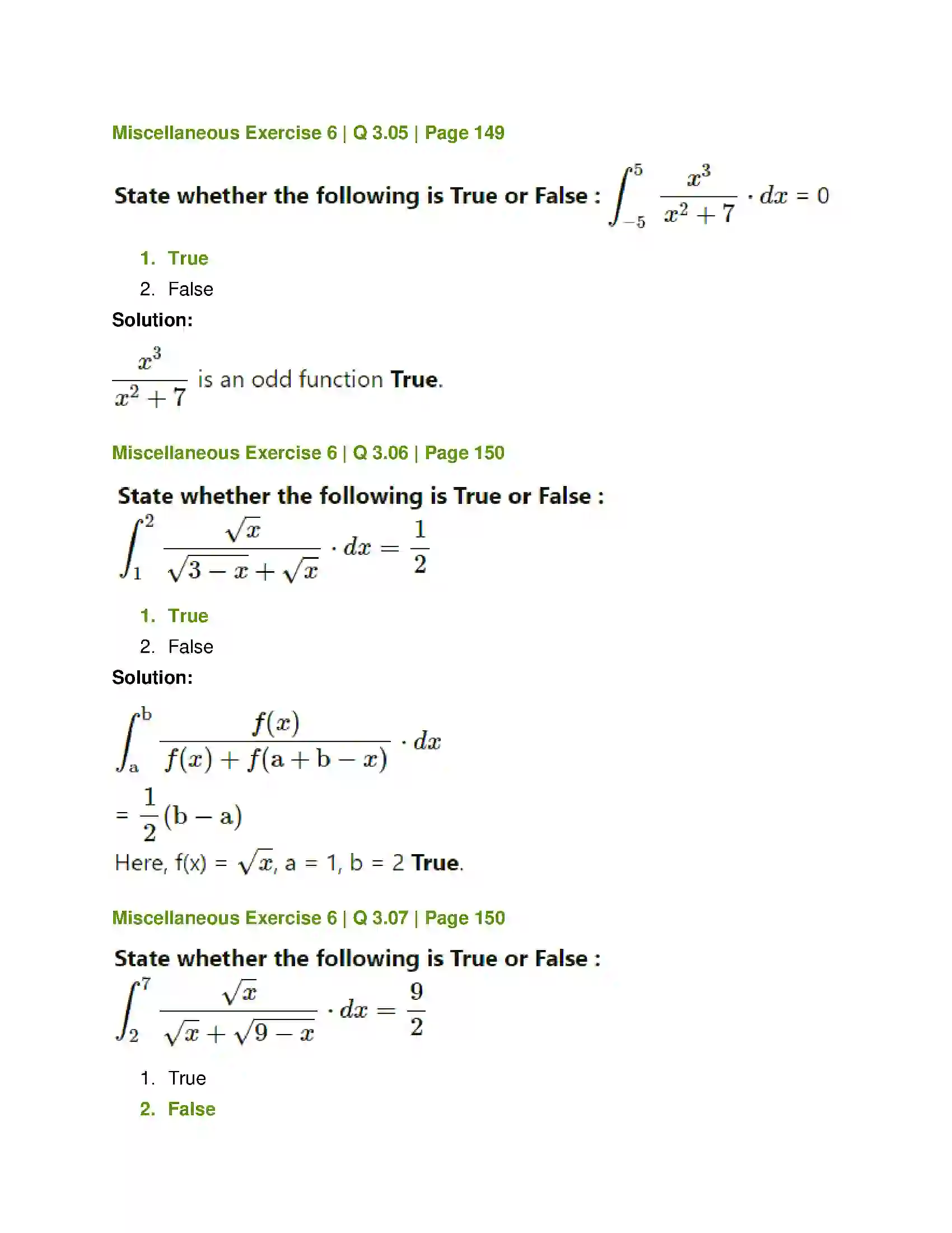 Maharashtra Board Class 12th Mathematics & Statistics-1 (Commerce) Definite Integration Solution 32