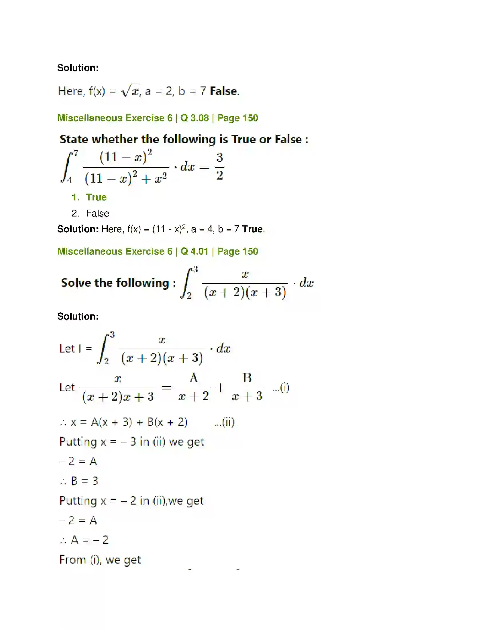 Maharashtra Board Class 12th Mathematics & Statistics-1 (Commerce) Definite Integration Solution 33
