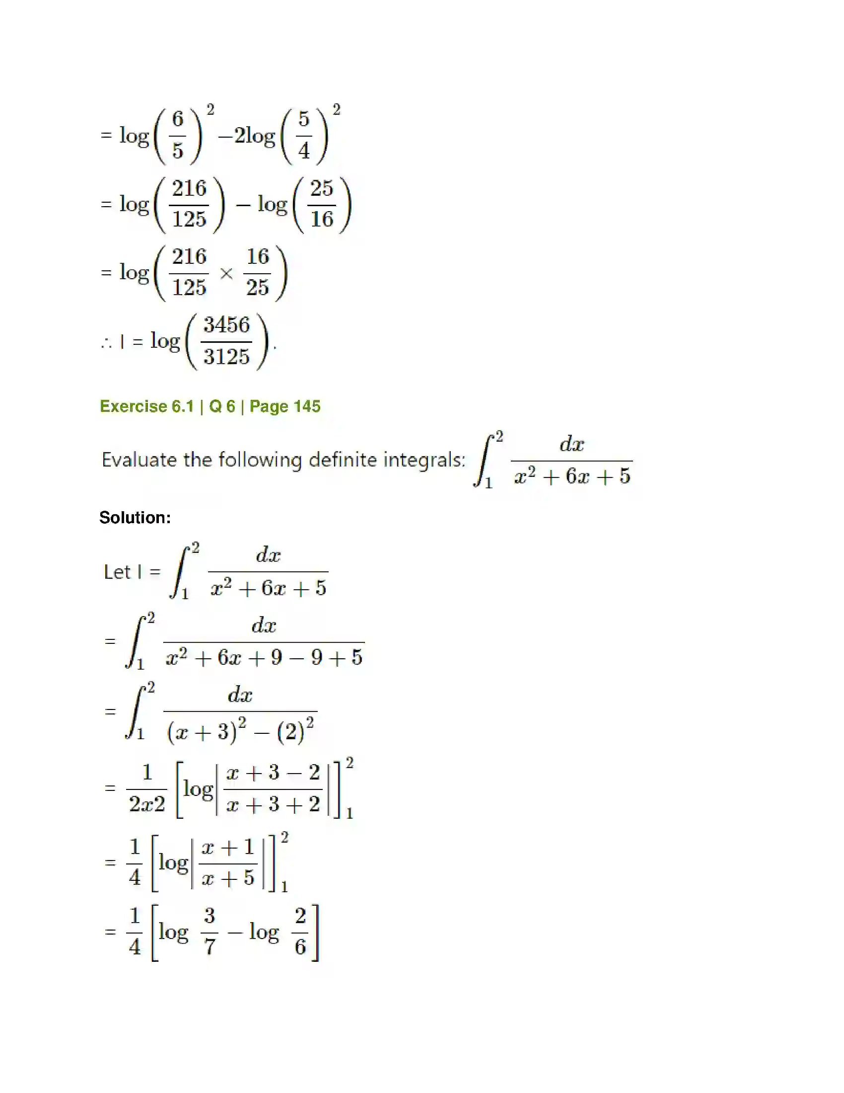 Maharashtra Board Class 12th Mathematics & Statistics-1 (Commerce) Definite Integration Solution 5