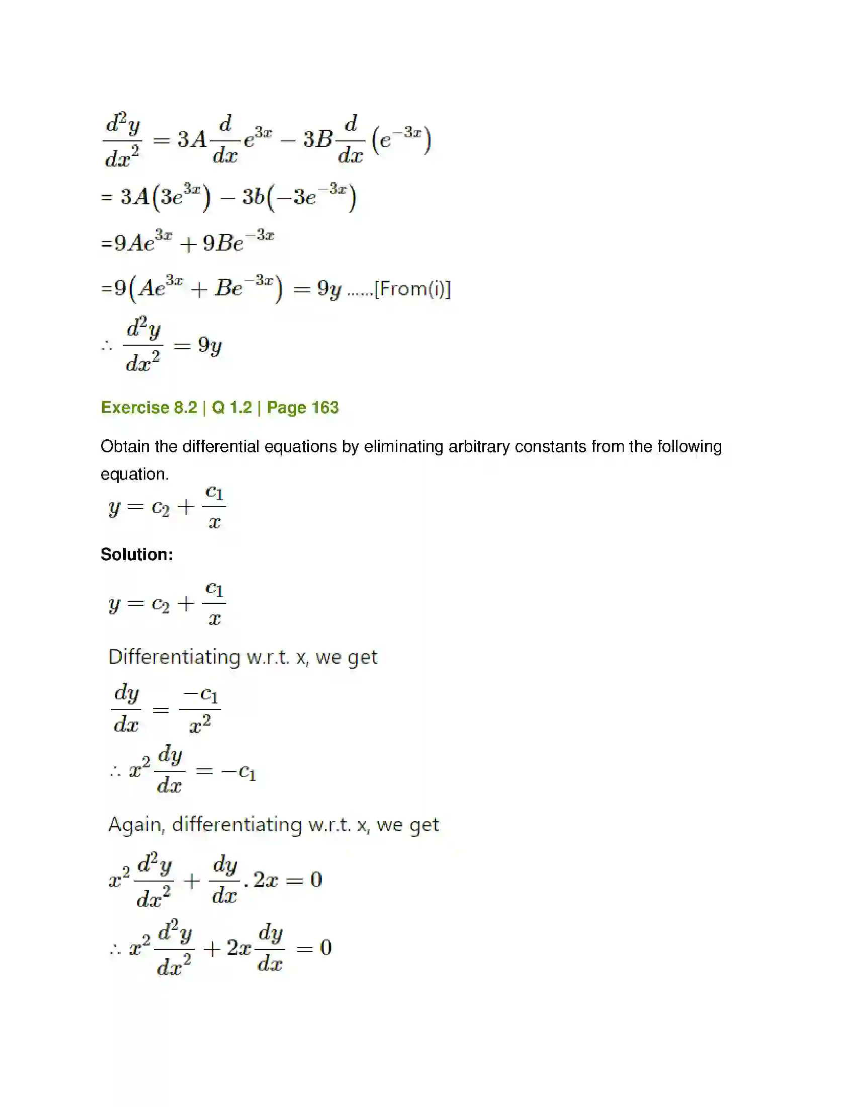 Maharashtra Board Class 12th Mathematics & Statistics-1 (Commerce) Differential Equation and Applications Solution 10