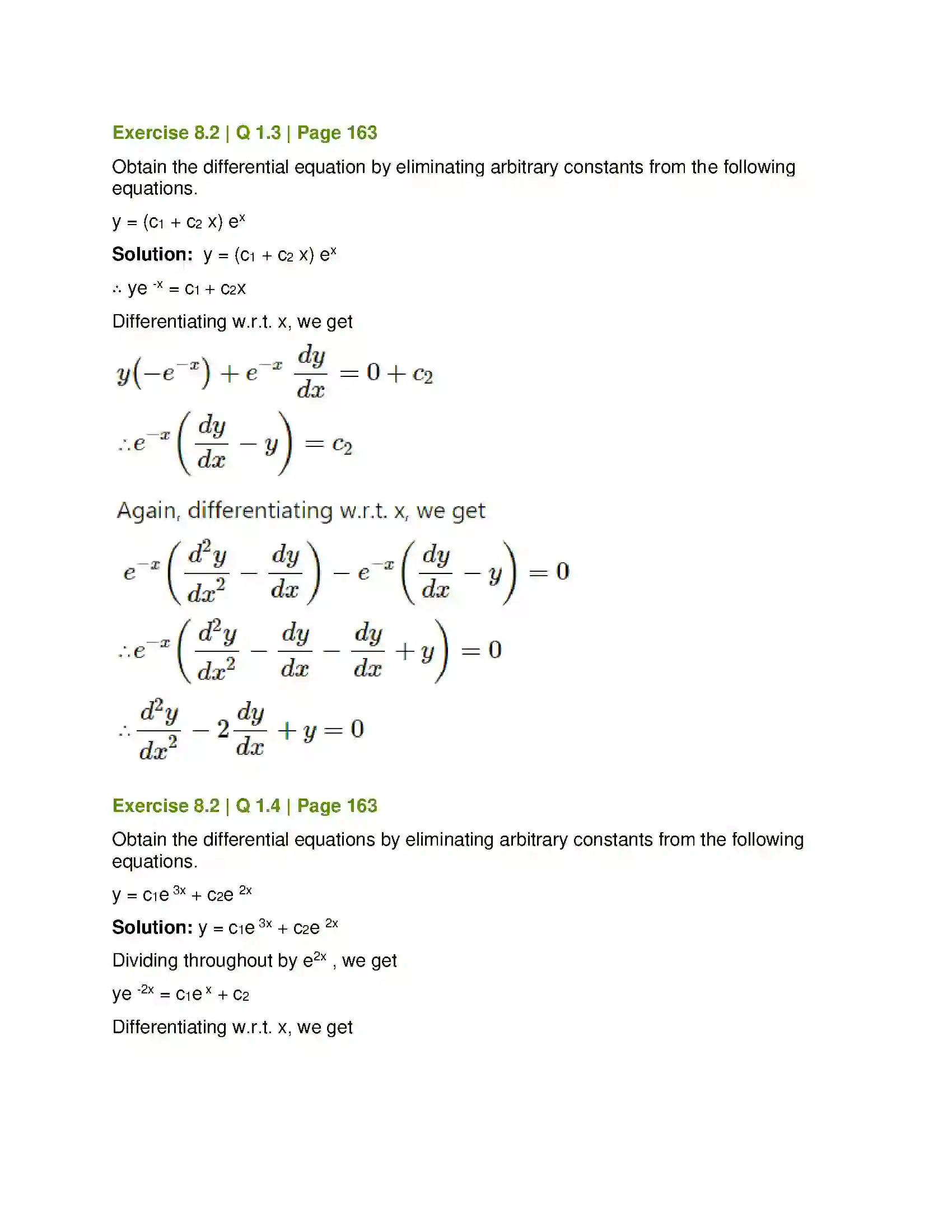 Maharashtra Board Class 12th Mathematics & Statistics-1 (Commerce) Differential Equation and Applications Solution 11