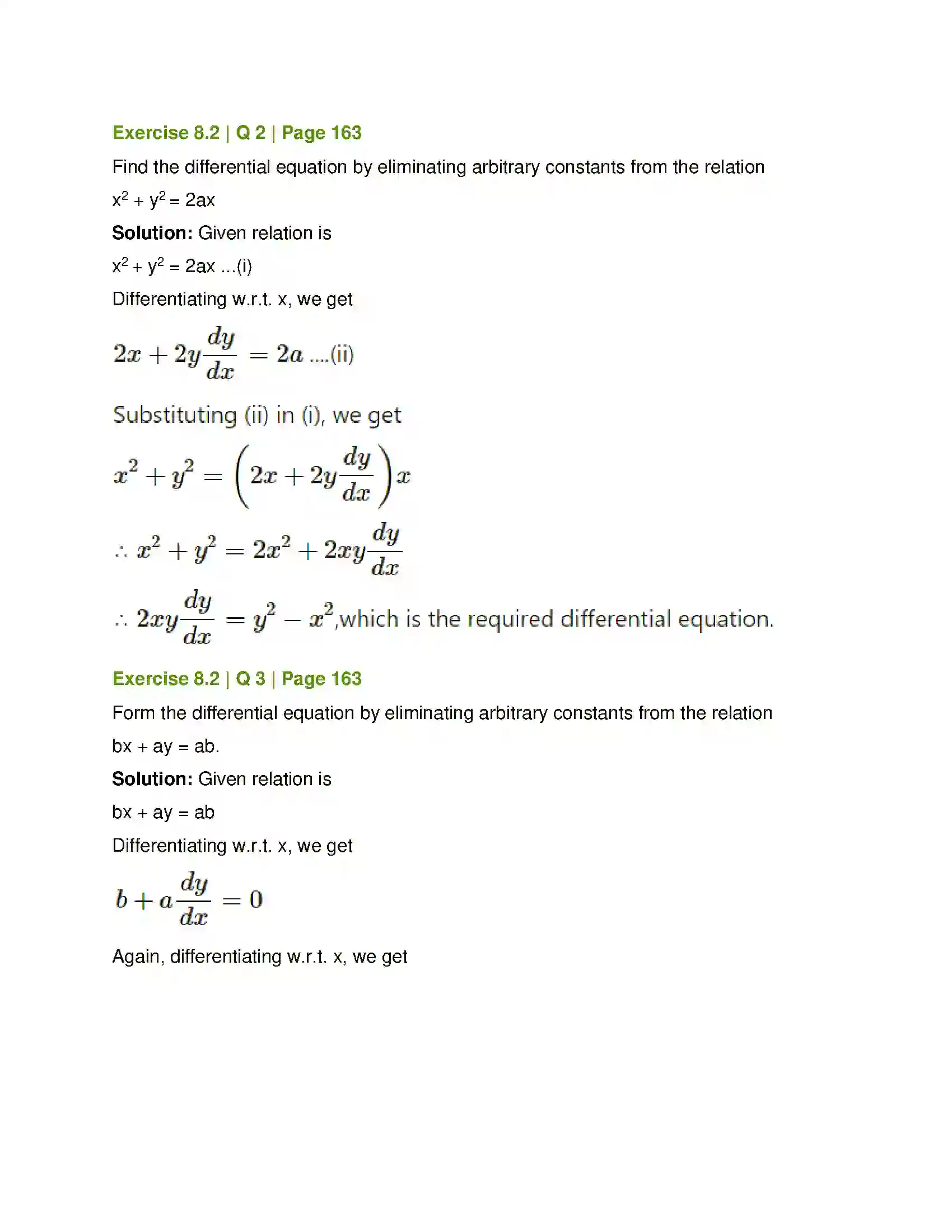 Maharashtra Board Class 12th Mathematics & Statistics-1 (Commerce) Differential Equation and Applications Solution 14
