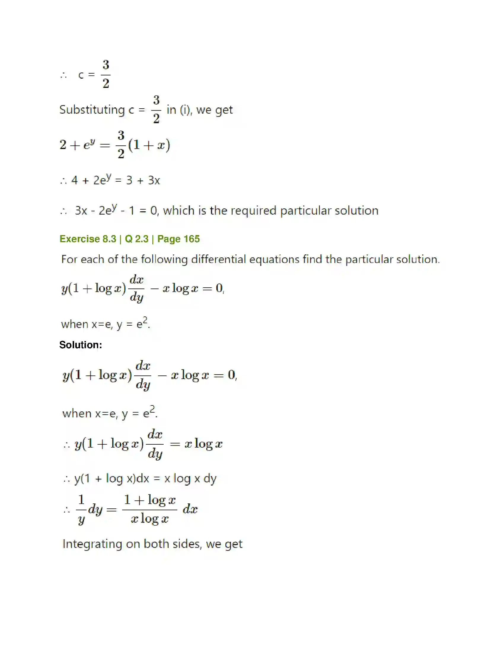 Maharashtra Board Class 12th Mathematics & Statistics-1 (Commerce) Differential Equation and Applications Solution 21