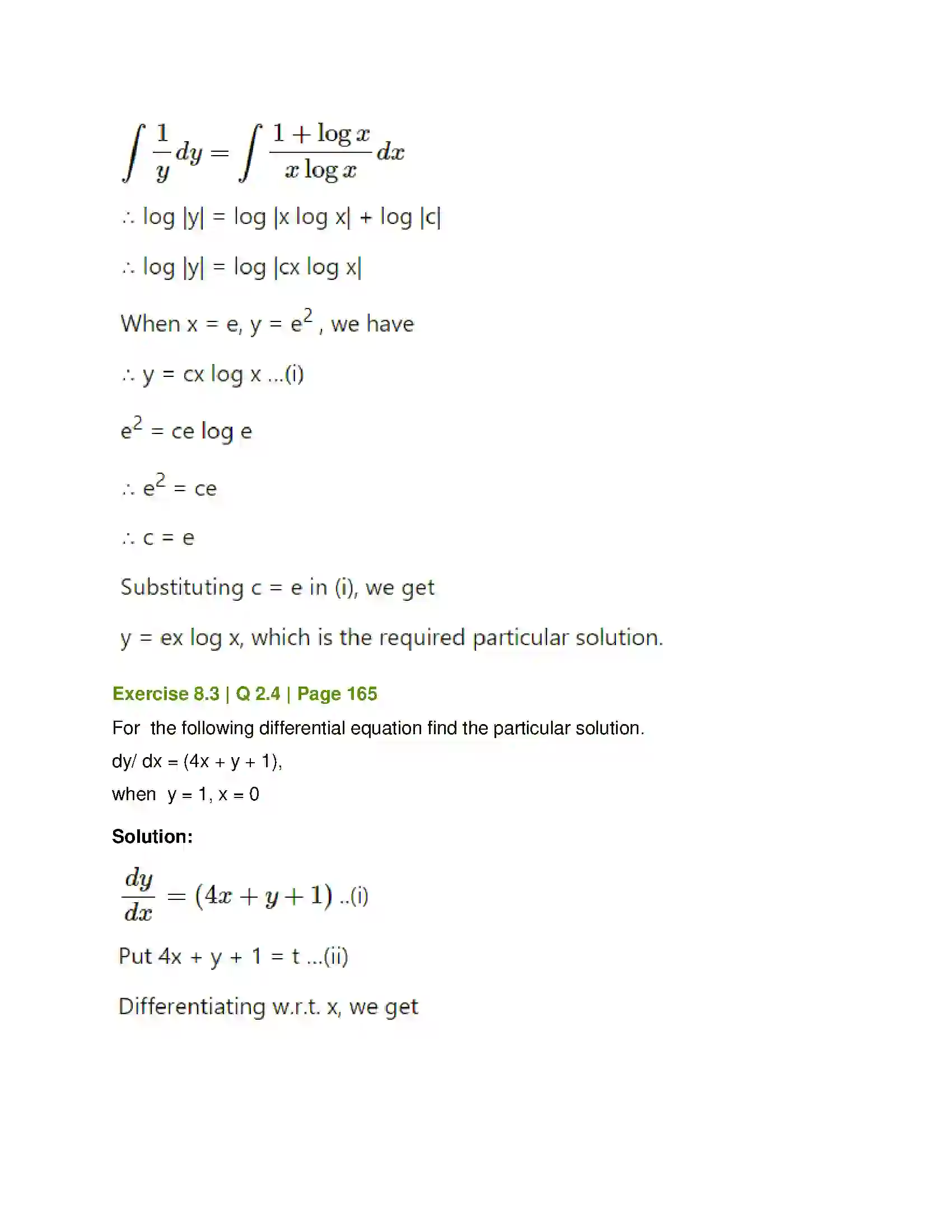 Maharashtra Board Class 12th Mathematics & Statistics-1 (Commerce) Differential Equation and Applications Solution 22