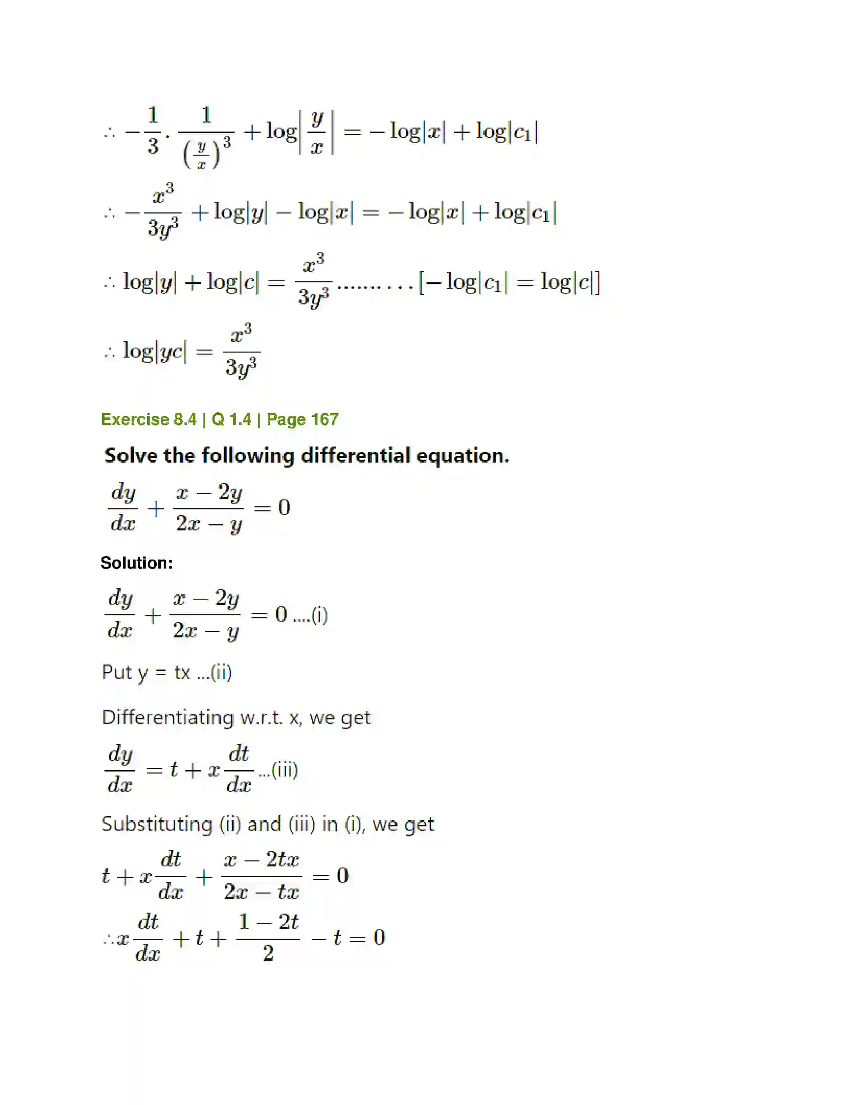 Maharashtra Board Class 12th Mathematics & Statistics-1 (Commerce) Differential Equation and Applications Solution 28