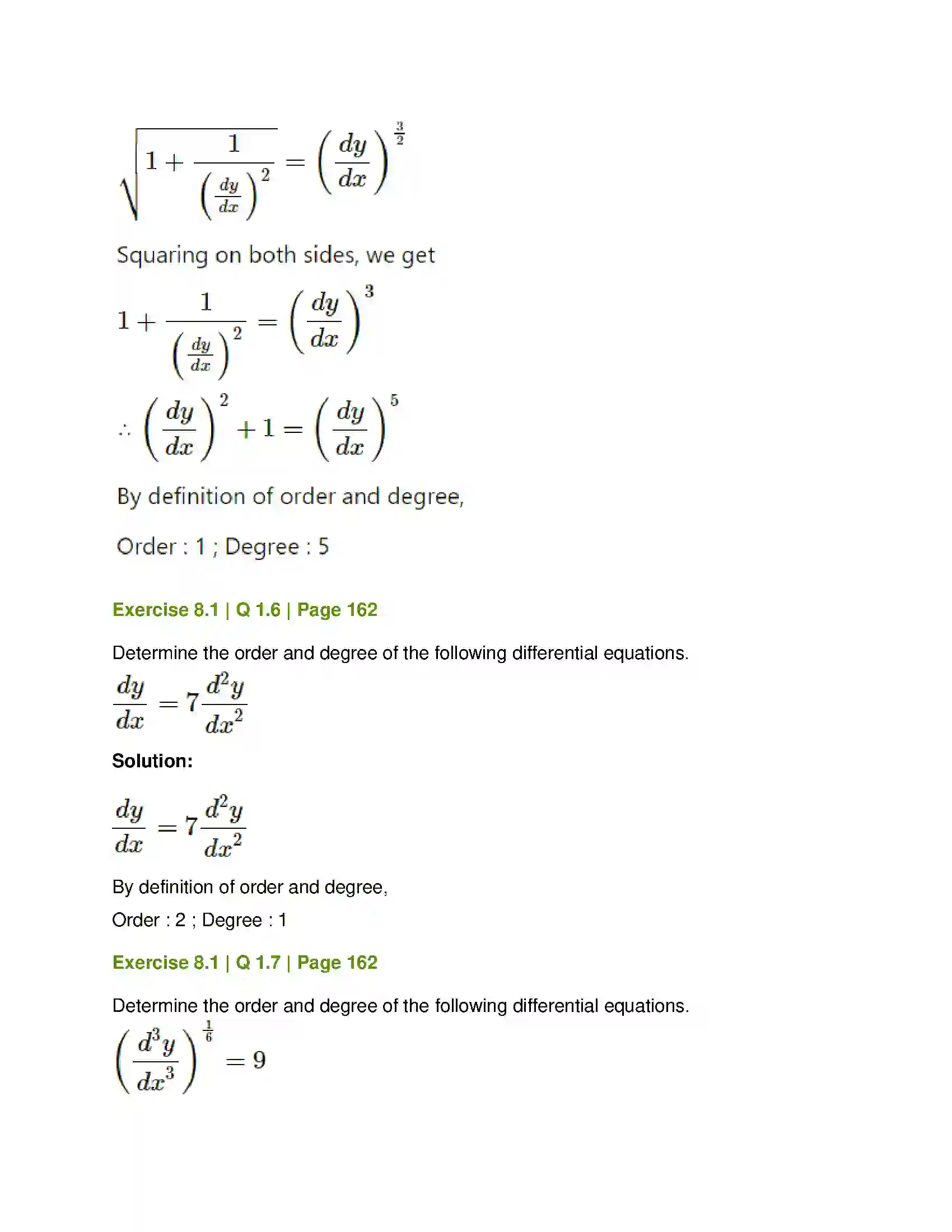 Maharashtra Board Class 12th Mathematics & Statistics-1 (Commerce) Differential Equation and Applications Solution 3