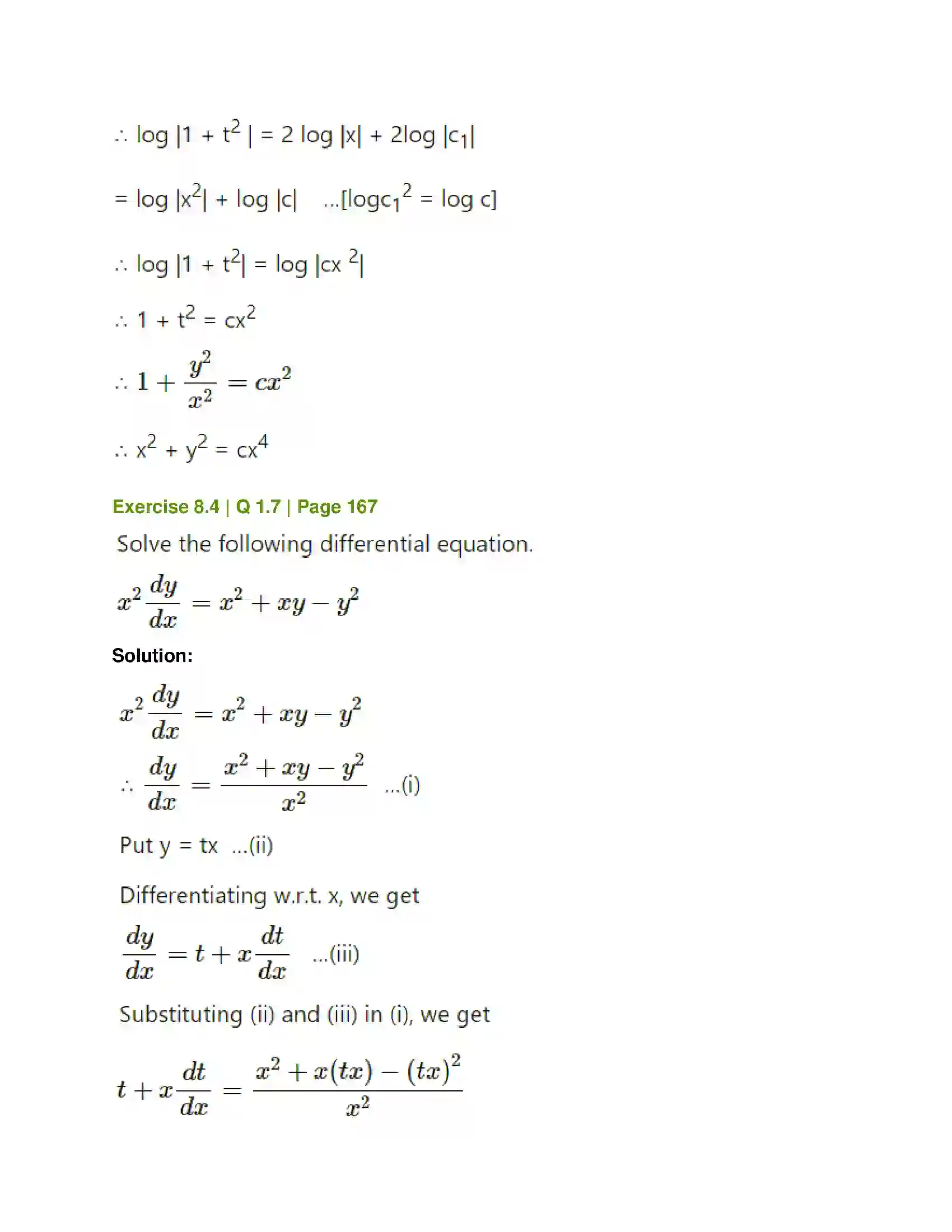 Maharashtra Board Class 12th Mathematics & Statistics-1 (Commerce) Differential Equation and Applications Solution 33