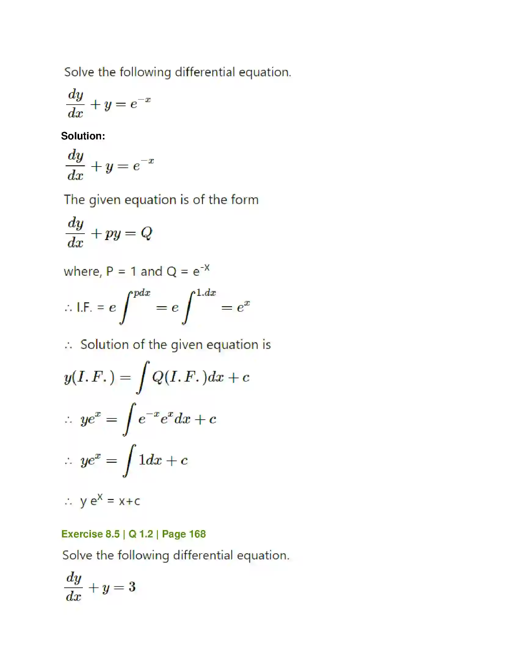 Maharashtra Board Class 12th Mathematics & Statistics-1 (Commerce) Differential Equation and Applications Solution 35