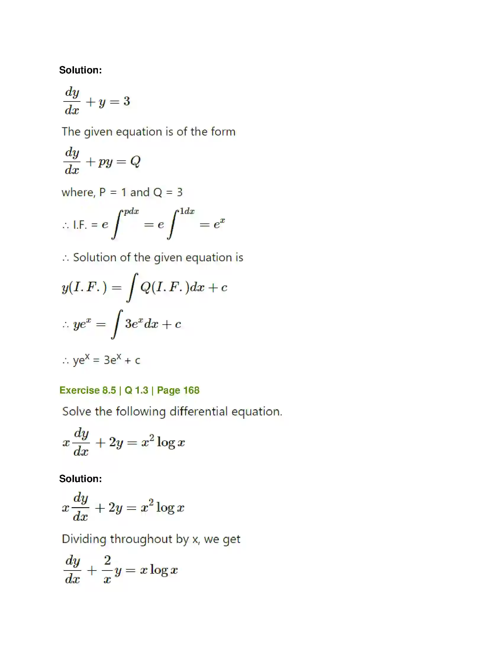 Maharashtra Board Class 12th Mathematics & Statistics-1 (Commerce) Differential Equation and Applications Solution 36
