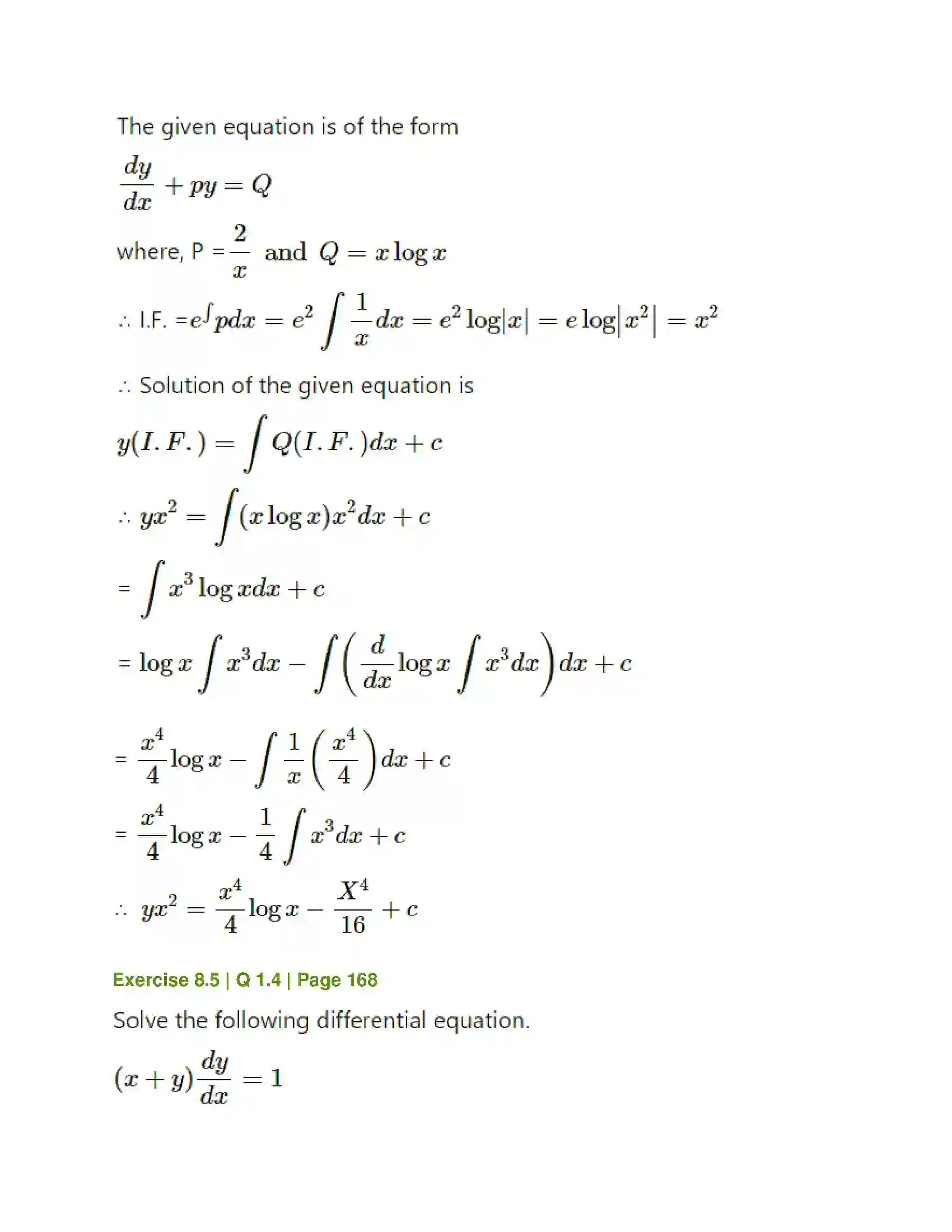 Maharashtra Board Class 12th Mathematics & Statistics-1 (Commerce) Differential Equation and Applications Solution 37
