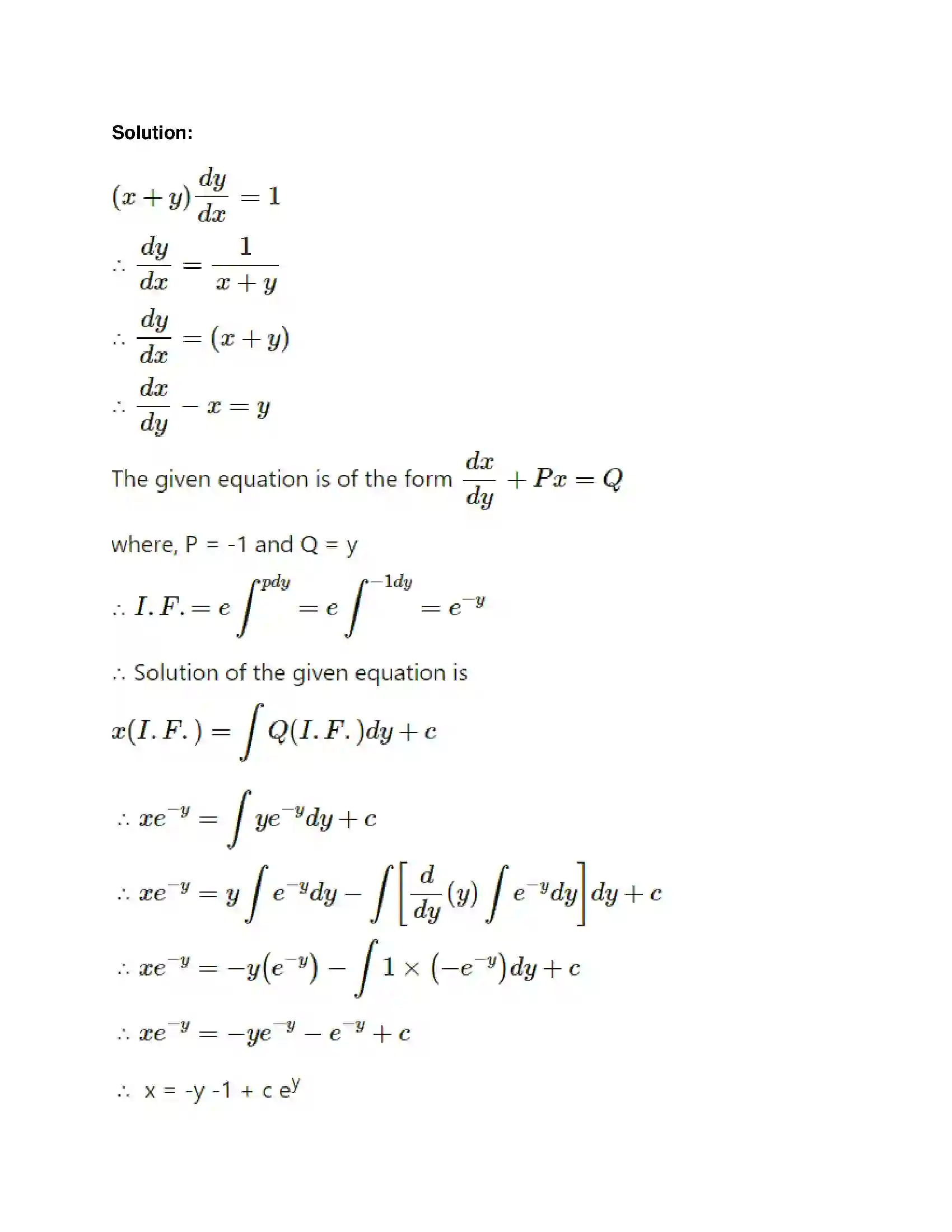 Maharashtra Board Class 12th Mathematics & Statistics-1 (Commerce) Differential Equation and Applications Solution 38