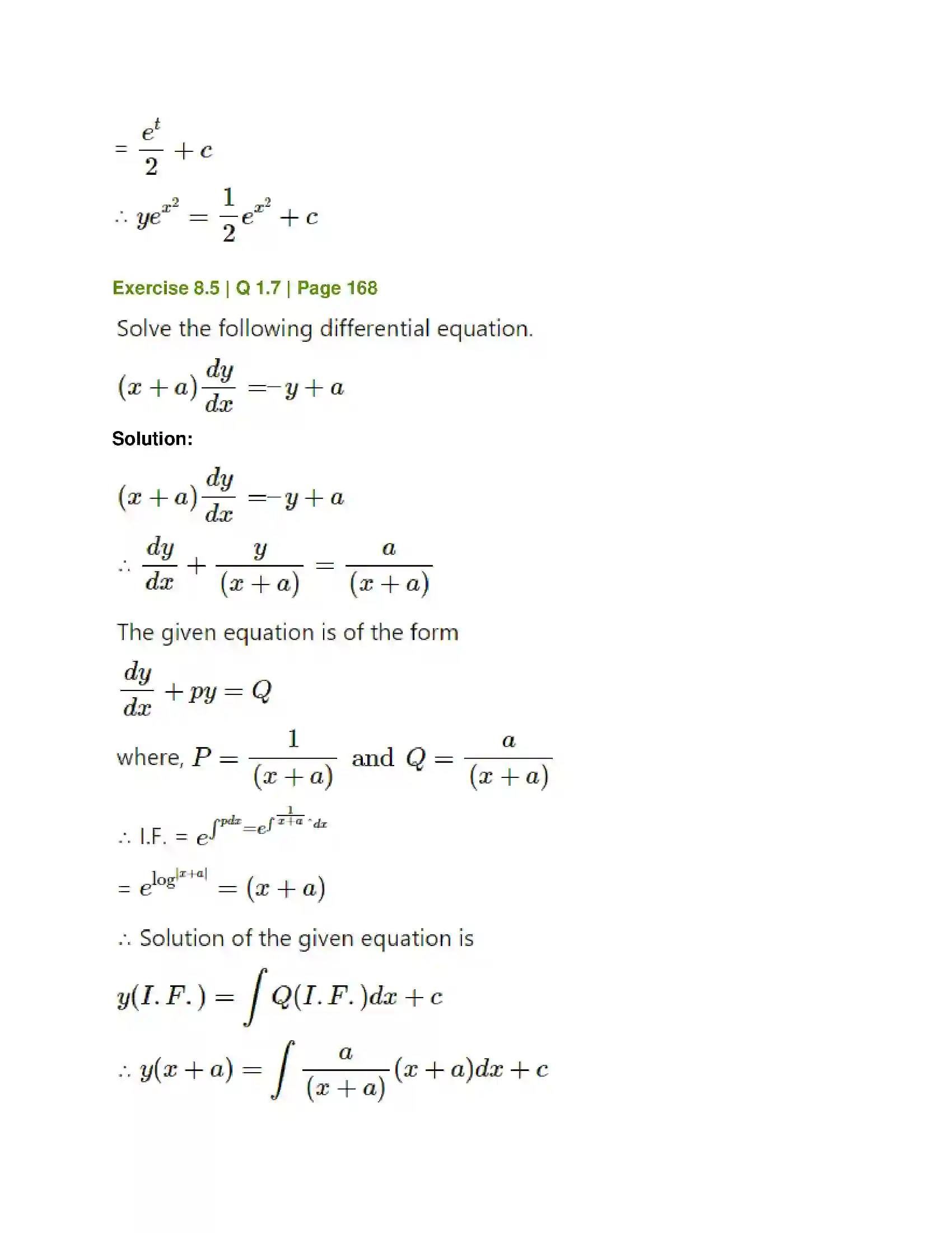 Maharashtra Board Class 12th Mathematics & Statistics-1 (Commerce) Differential Equation and Applications Solution 41