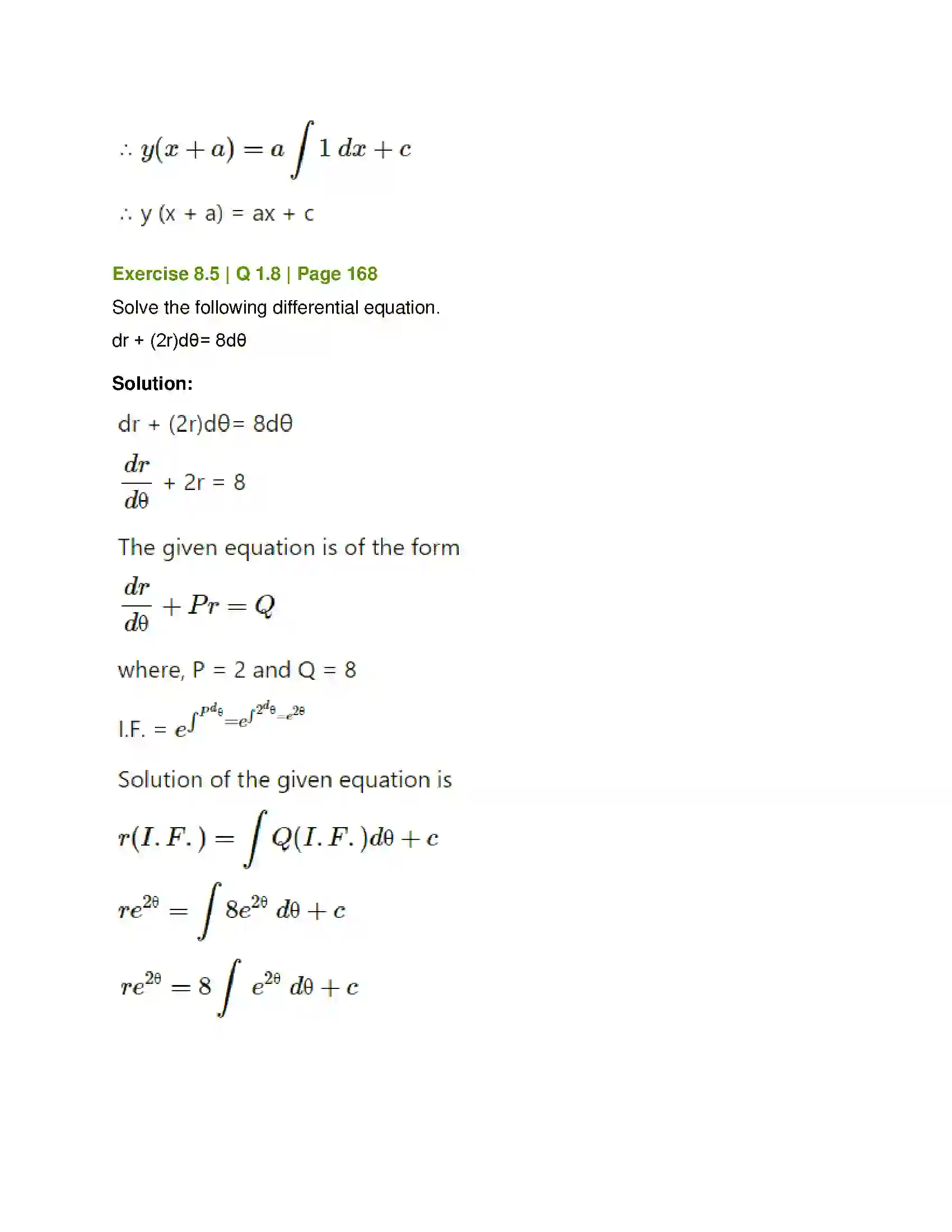 Maharashtra Board Class 12th Mathematics & Statistics-1 (Commerce) Differential Equation and Applications Solution 42