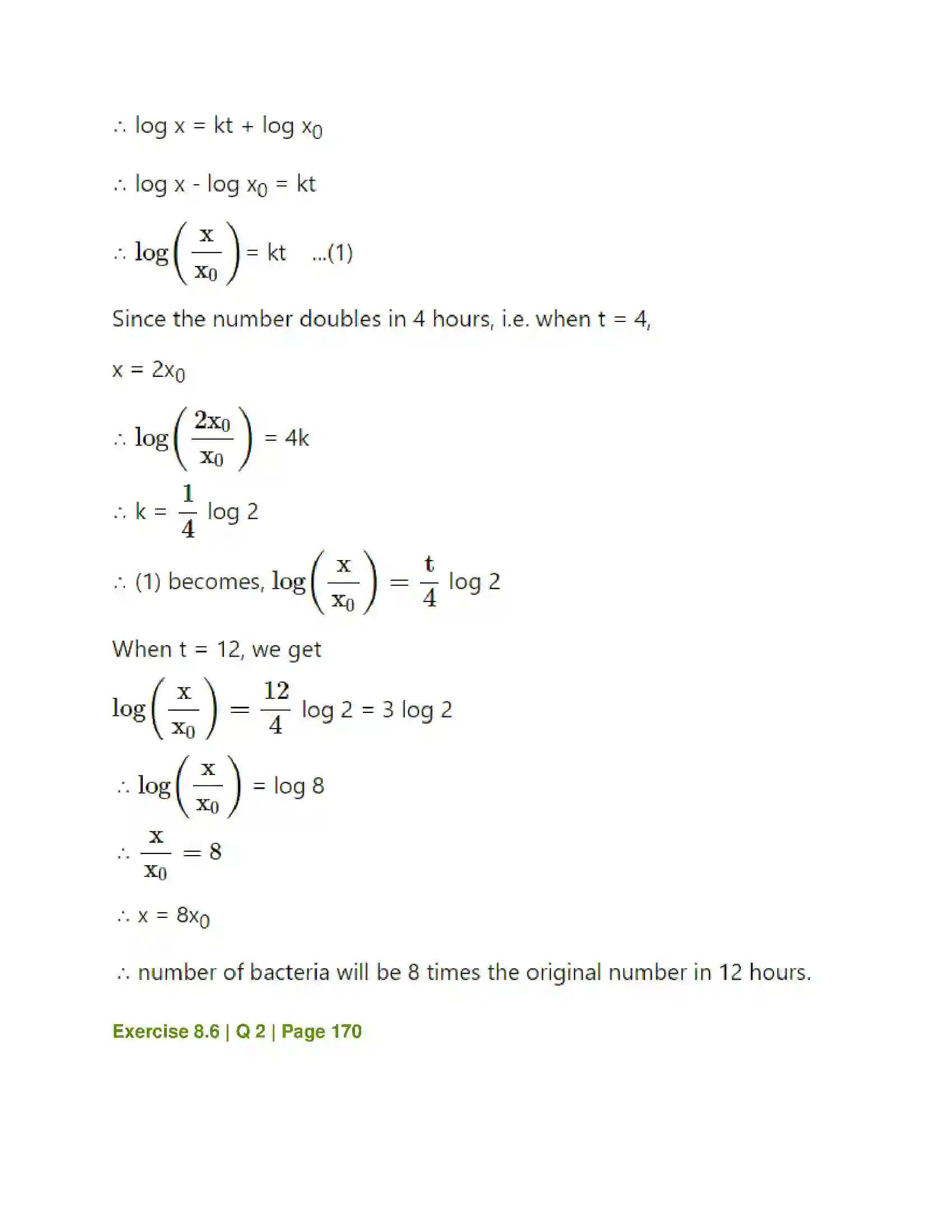 Maharashtra Board Class 12th Mathematics & Statistics-1 (Commerce) Differential Equation and Applications Solution 44