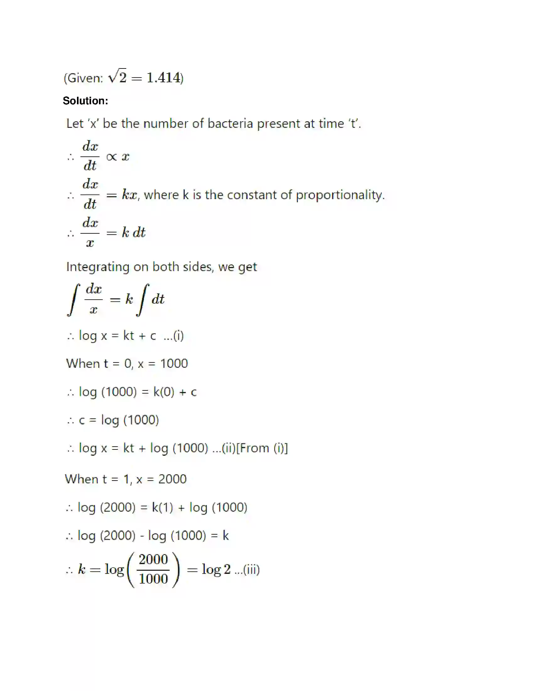 Maharashtra Board Class 12th Mathematics & Statistics-1 (Commerce) Differential Equation and Applications Solution 47