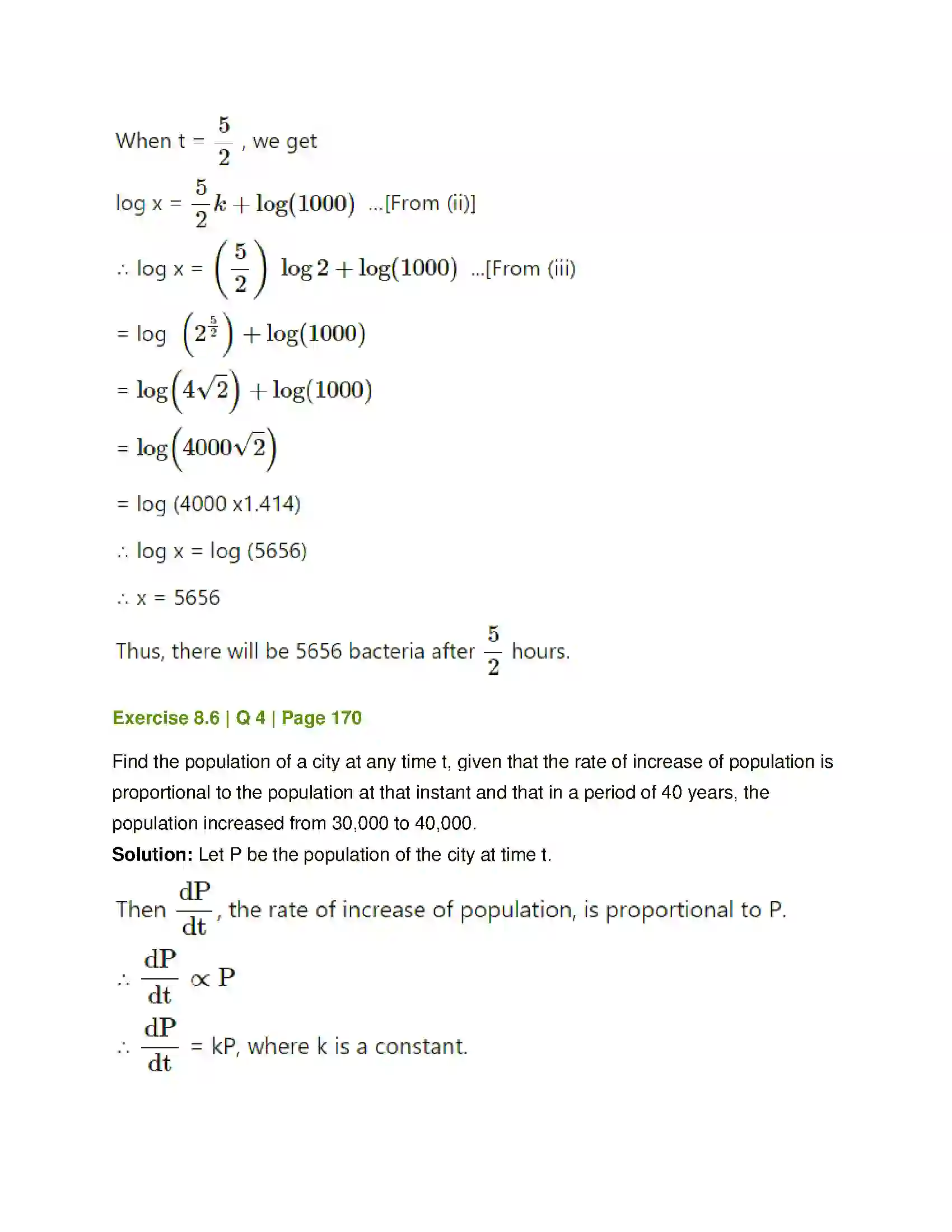 Maharashtra Board Class 12th Mathematics & Statistics-1 (Commerce) Differential Equation and Applications Solution 48