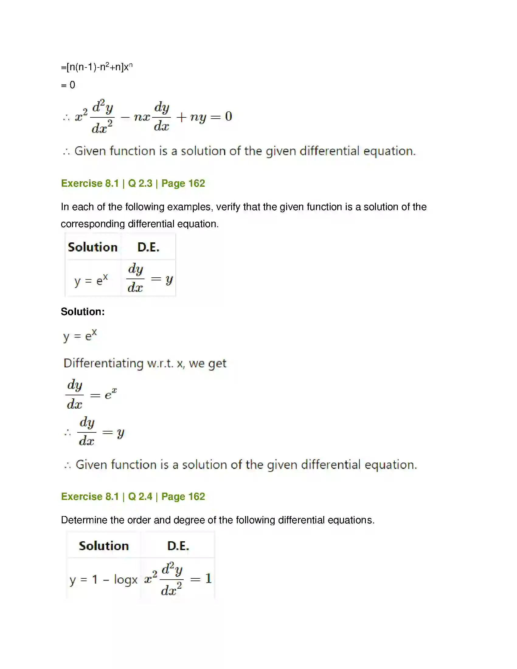 Maharashtra Board Class 12th Mathematics & Statistics-1 (Commerce) Differential Equation and Applications Solution 6