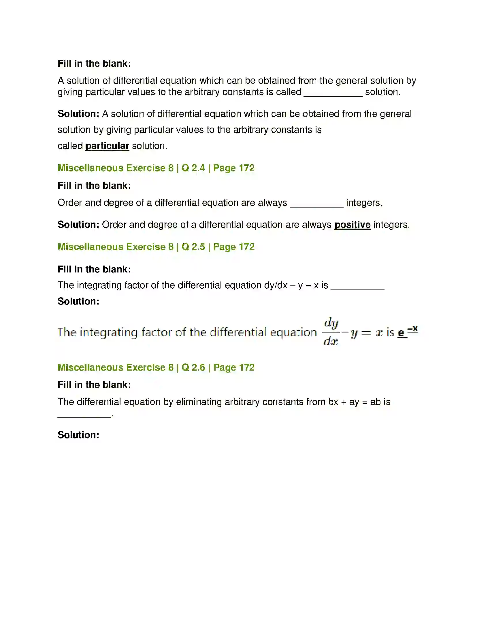 Maharashtra Board Class 12th Mathematics & Statistics-1 (Commerce) Differential Equation and Applications Solution 60