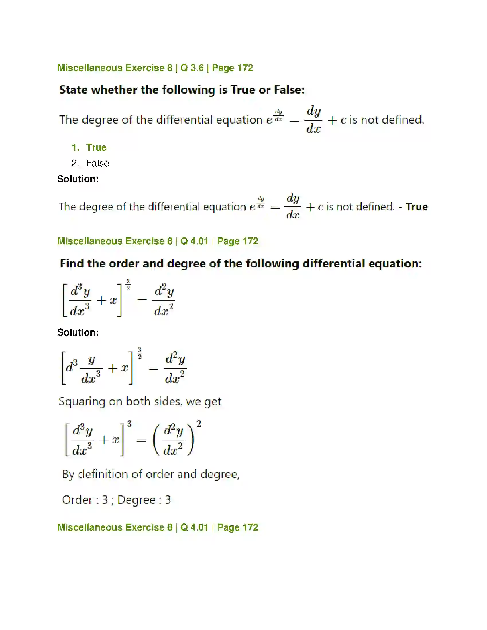 Maharashtra Board Class 12th Mathematics & Statistics-1 (Commerce) Differential Equation and Applications Solution 63