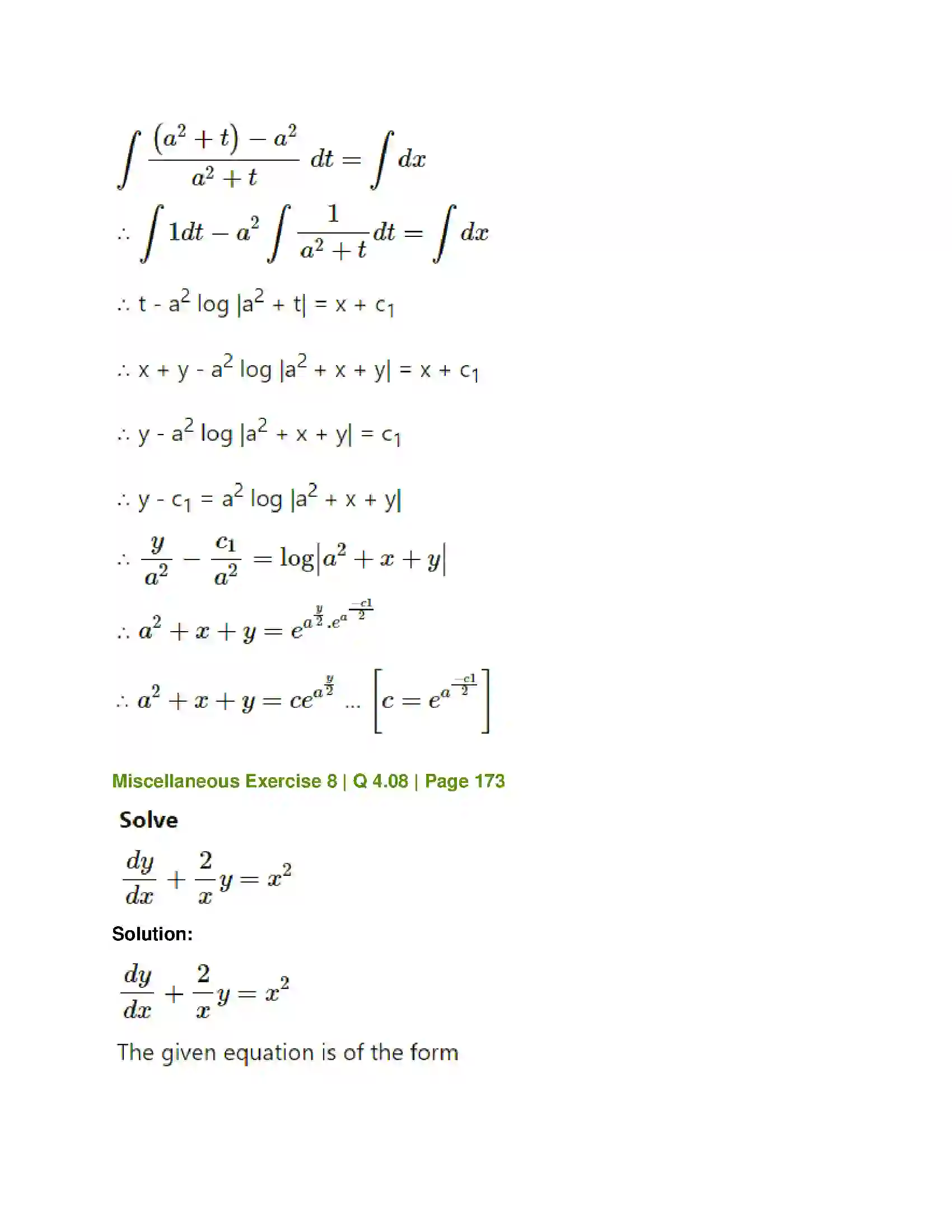 Maharashtra Board Class 12th Mathematics & Statistics-1 (Commerce) Differential Equation and Applications Solution 74