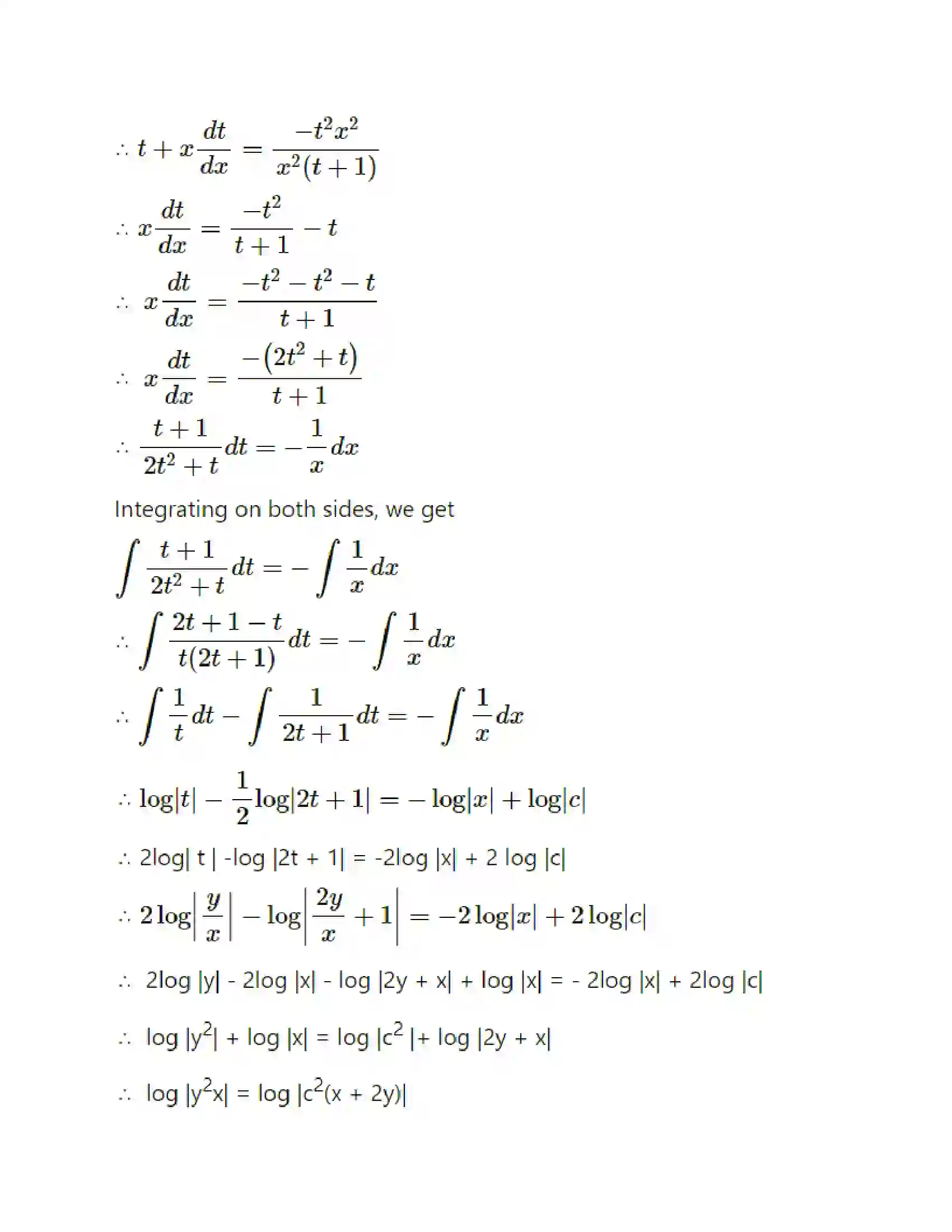Maharashtra Board Class 12th Mathematics & Statistics-1 (Commerce) Differential Equation and Applications Solution 79