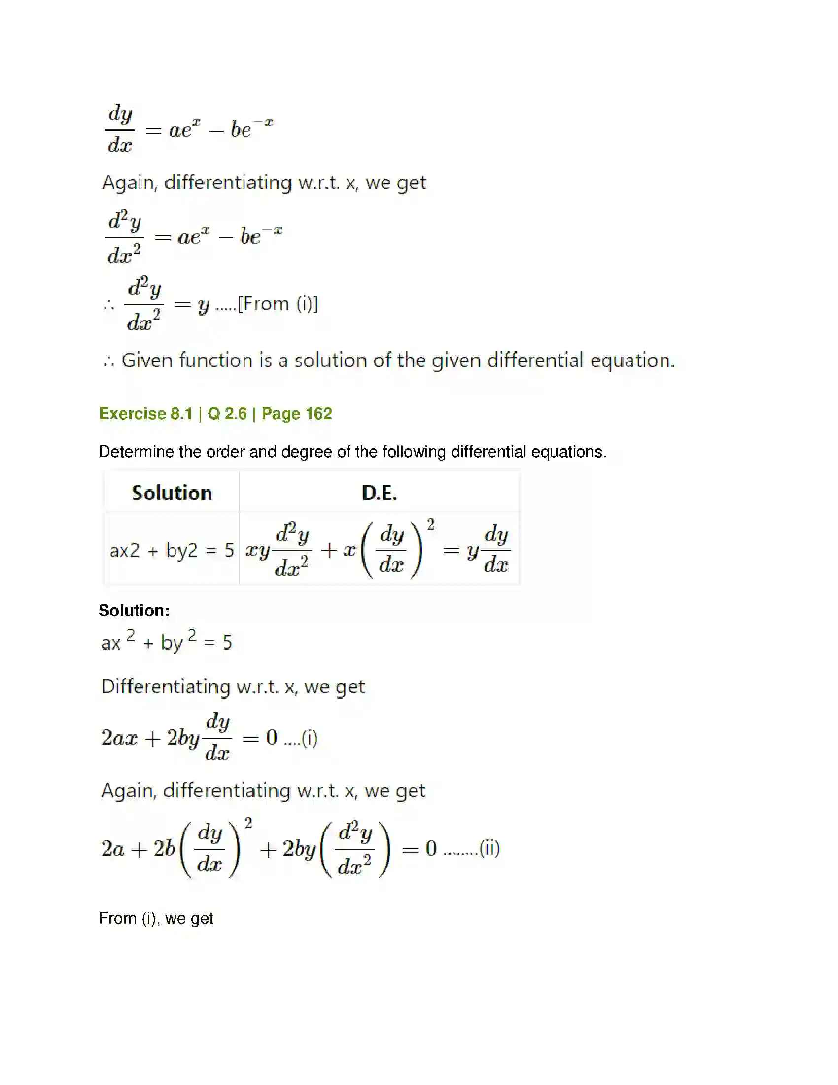 Maharashtra Board Class 12th Mathematics & Statistics-1 (Commerce) Differential Equation and Applications Solution 8