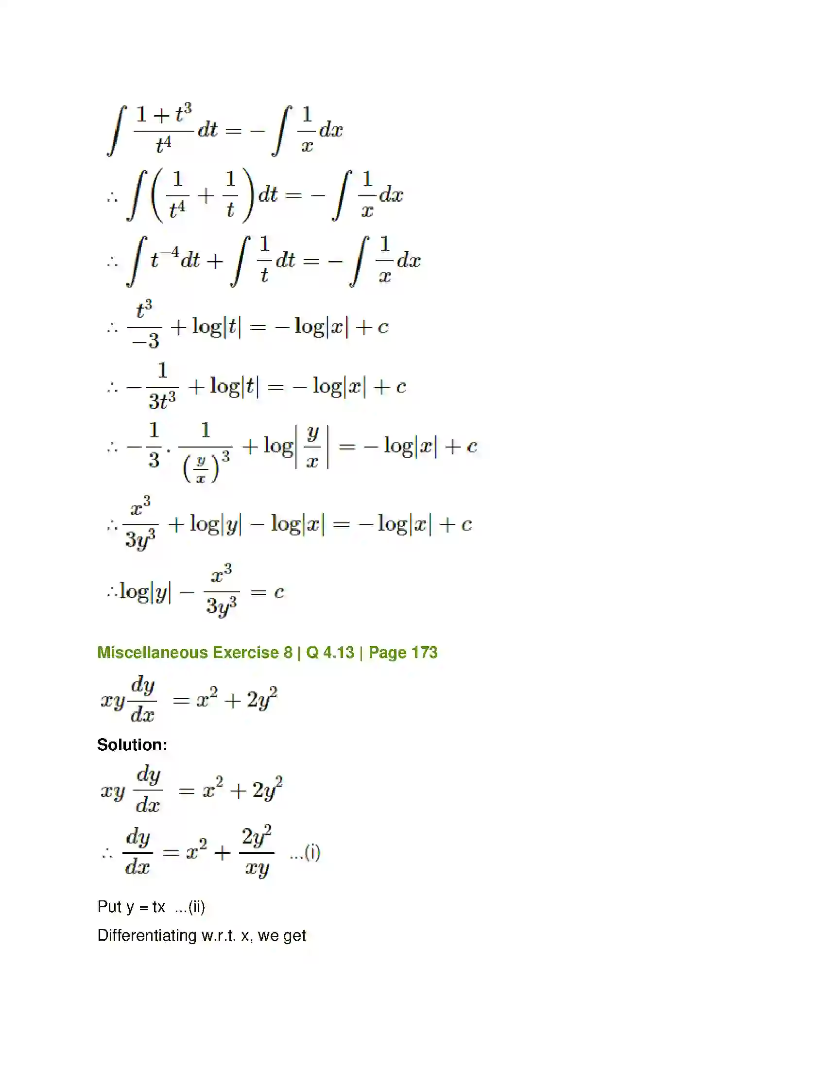 Maharashtra Board Class 12th Mathematics & Statistics-1 (Commerce) Differential Equation and Applications Solution 81