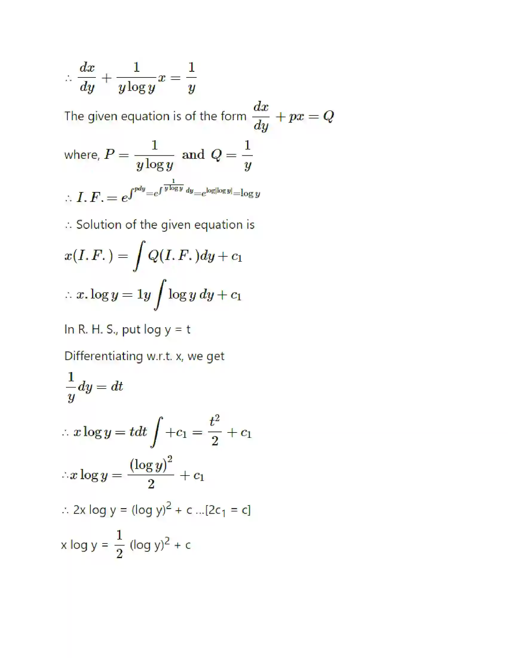 Maharashtra Board Class 12th Mathematics & Statistics-1 (Commerce) Differential Equation and Applications Solution 87
