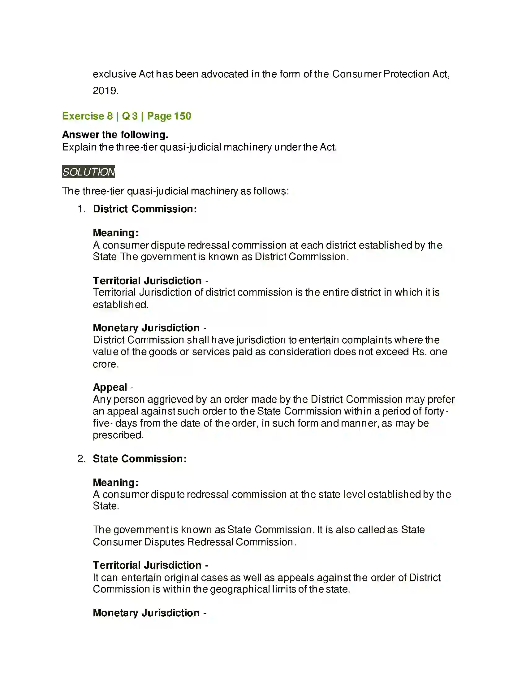 Maharashtra Board Class 12th Organisation of Commerce & Management Consumer Protection Solution 34