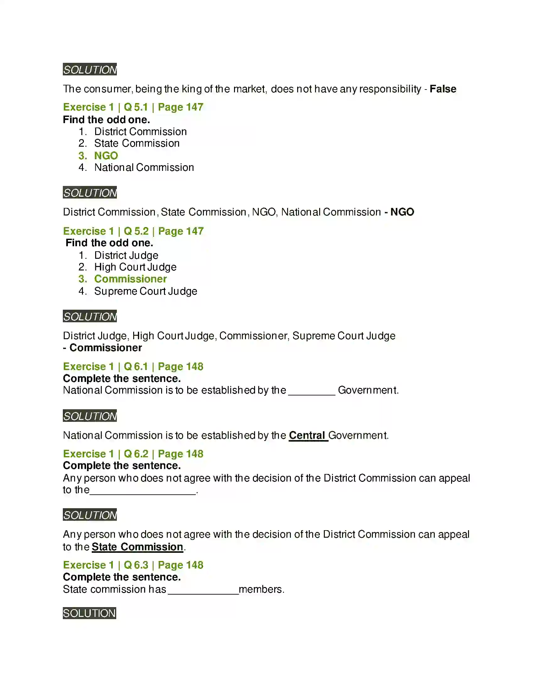 Maharashtra Board Class 12th Organisation of Commerce & Management Consumer Protection Solution 6