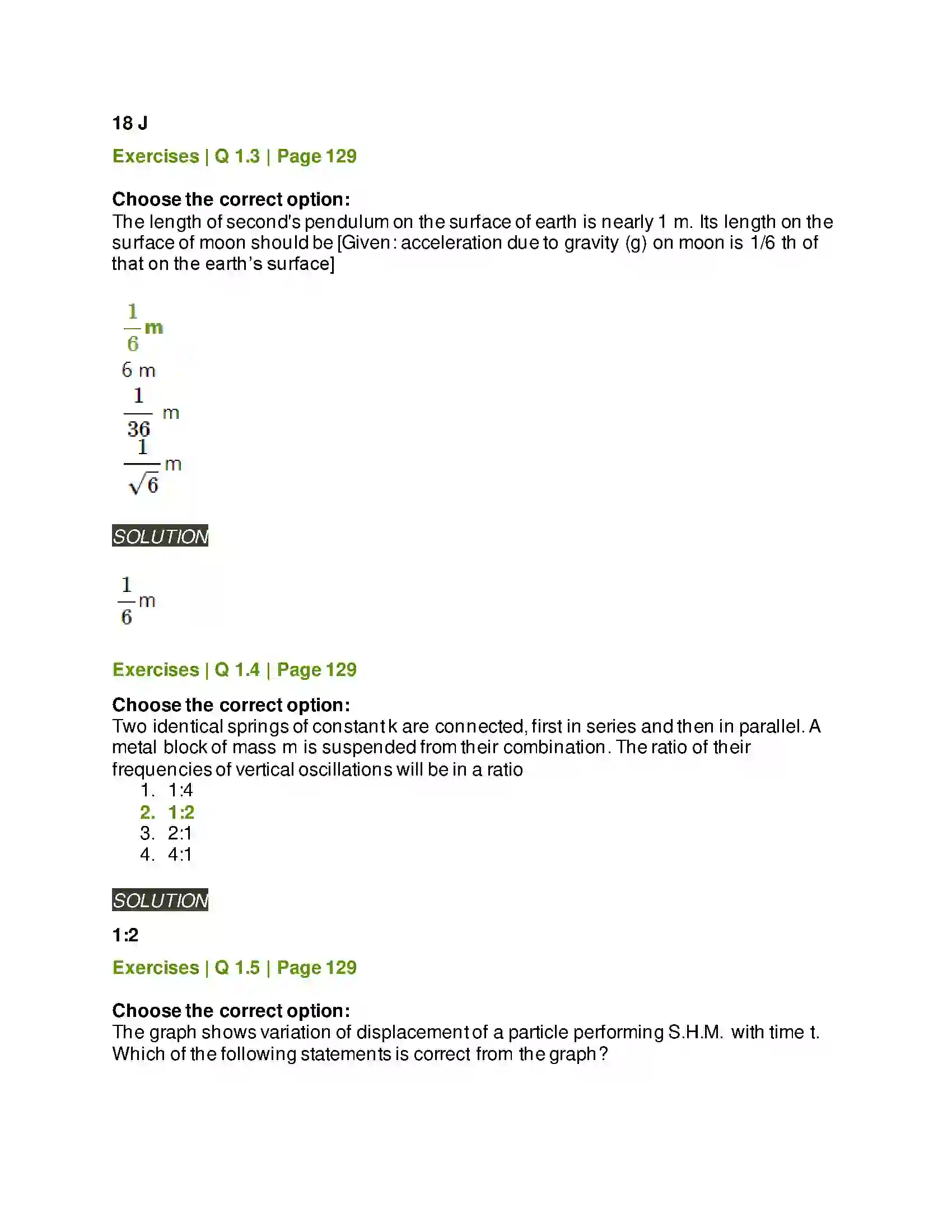 Maharashtra Board Class 12th Physics Oscillations Solution 2