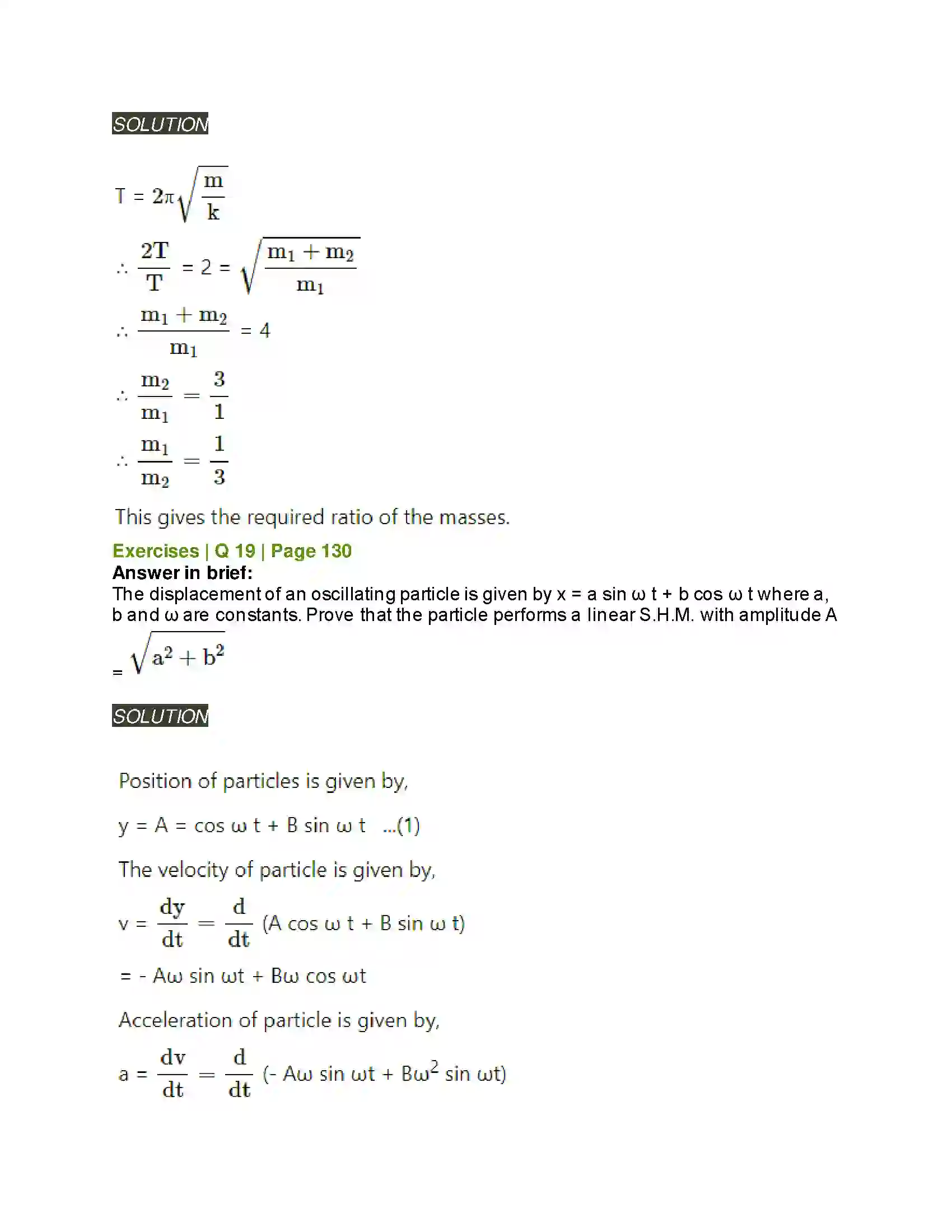 Maharashtra Board Class 12th Physics Oscillations Solution 22
