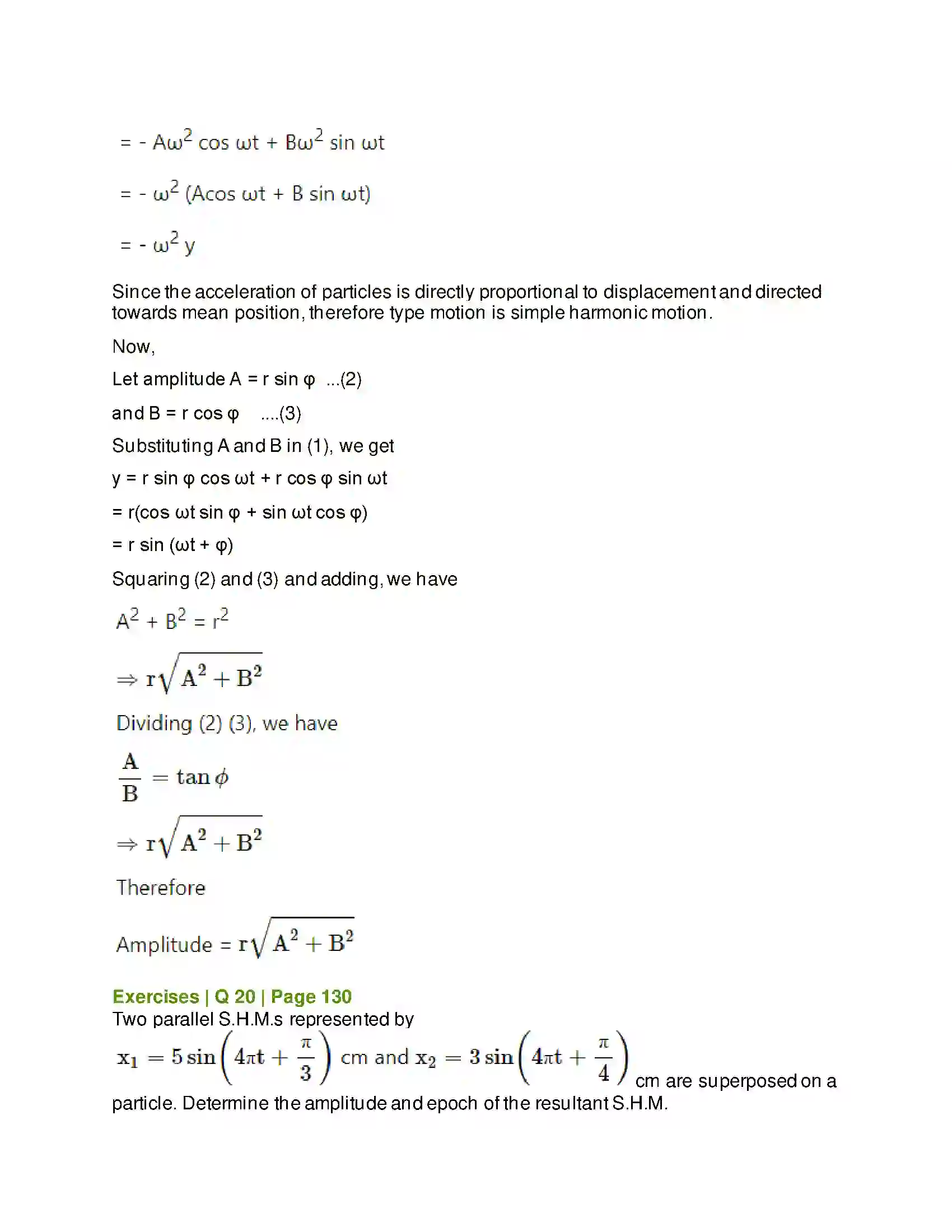 Maharashtra Board Class 12th Physics Oscillations Solution 23