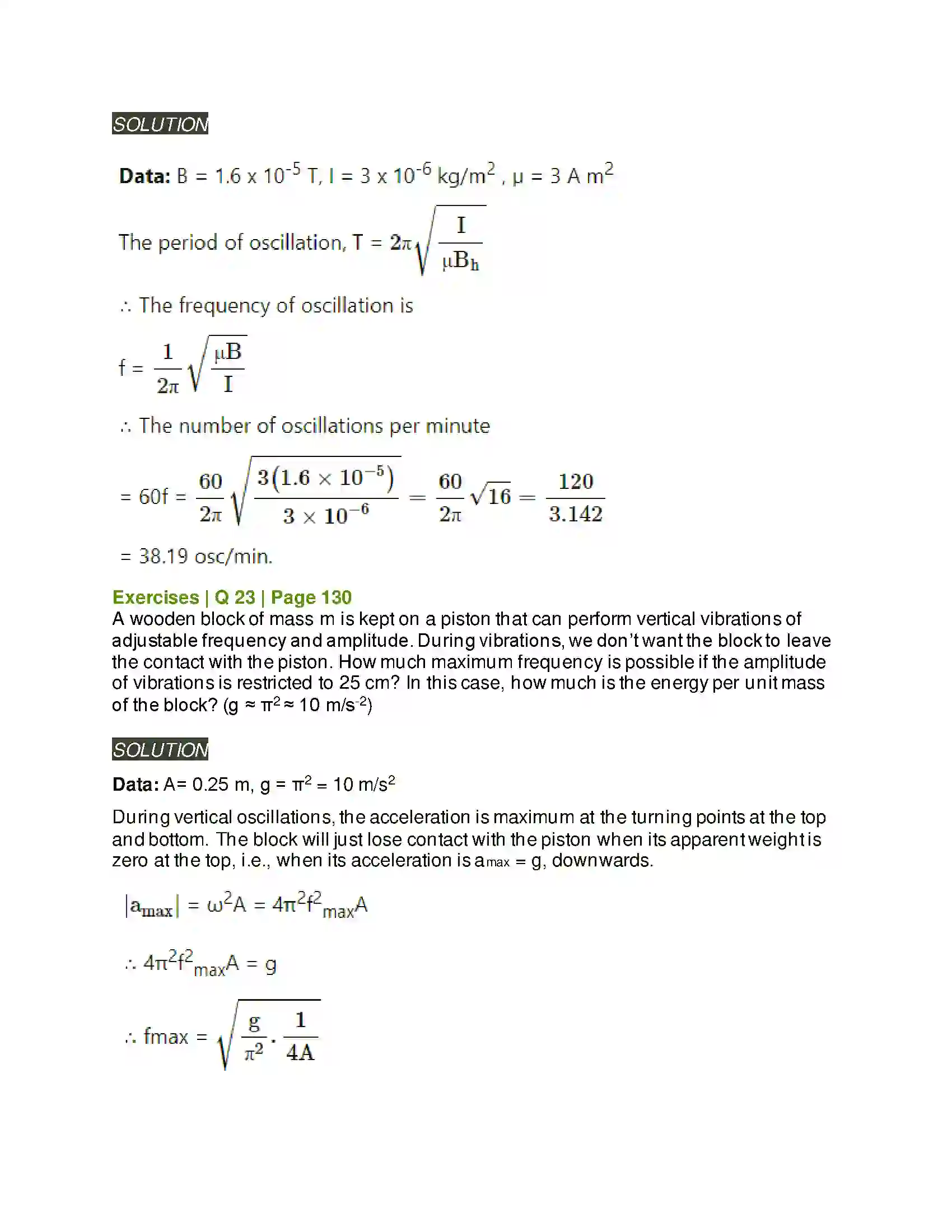 Maharashtra Board Class 12th Physics Oscillations Solution 26