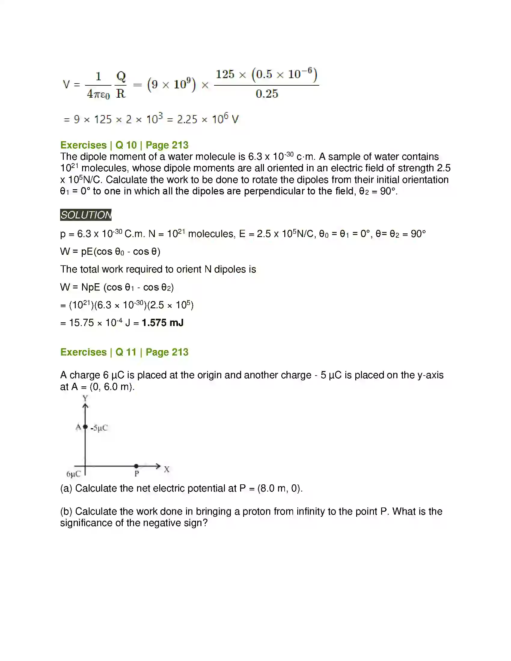 Maharashtra Board Class 12th Physics Electrostatics Solution 11