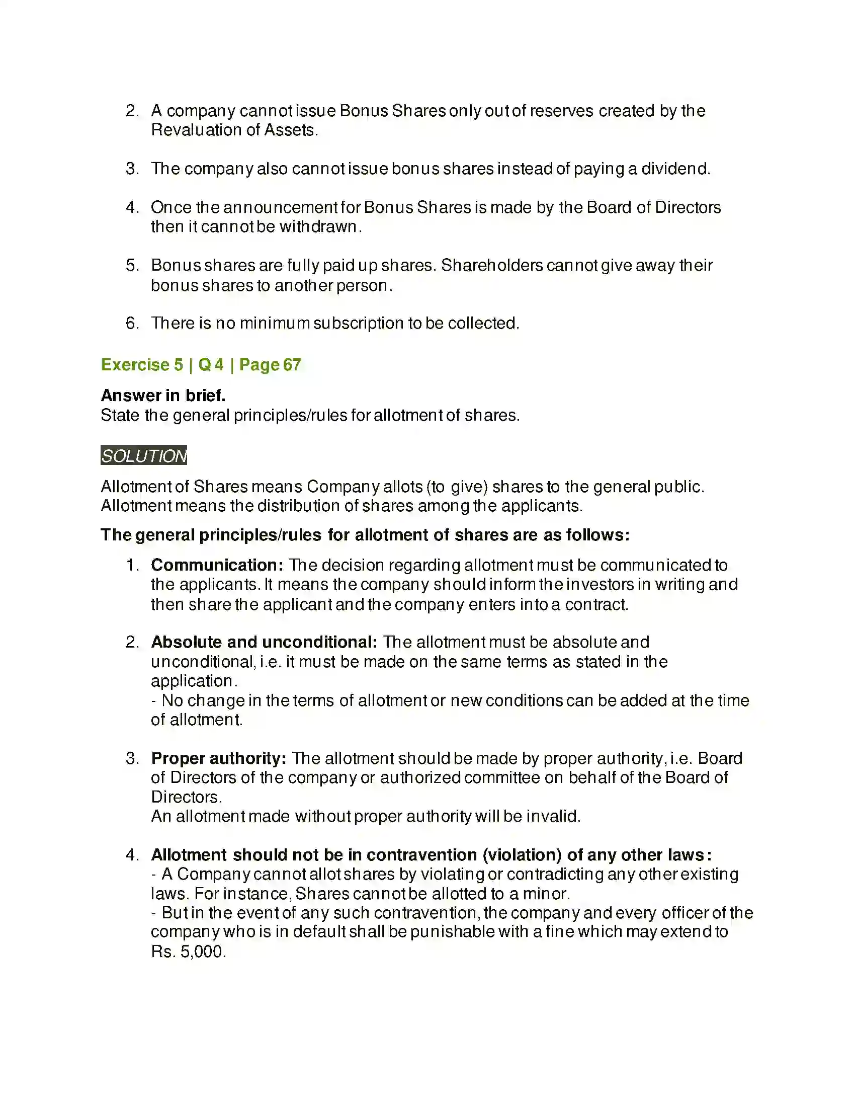Maharashtra Board Class 12th Secretarial Practice Issue of Shares Solution 33