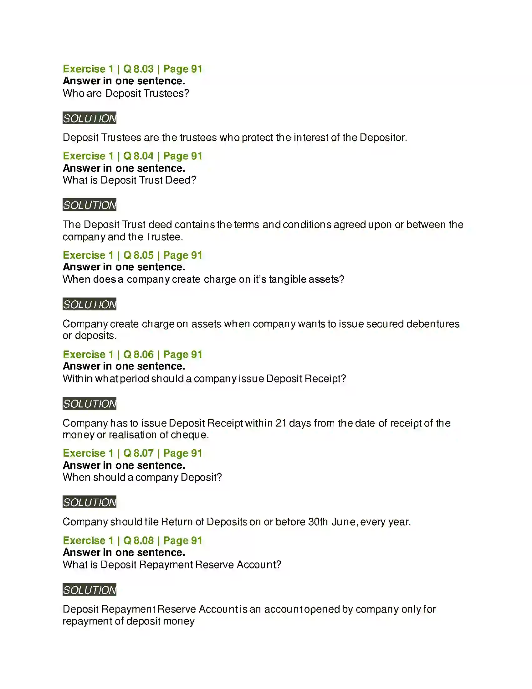 Maharashtra Board Class 12th Secretarial Practice Deposits Solution 12