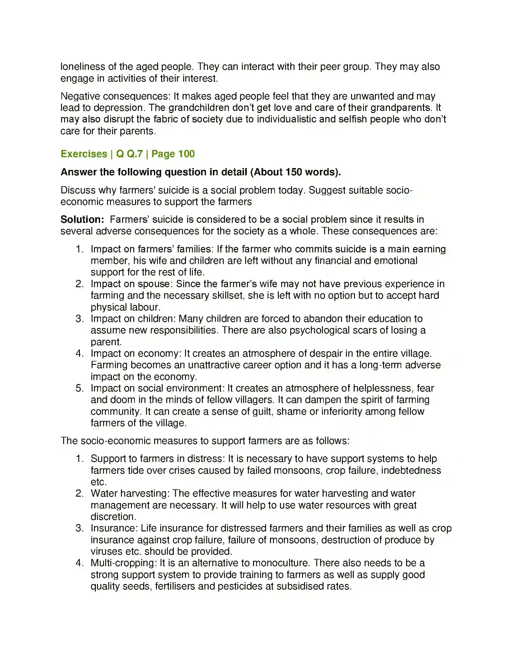 Maharashtra Board Class 12th Sociology - Understanding Indian Society Social Problems in India Solution 8