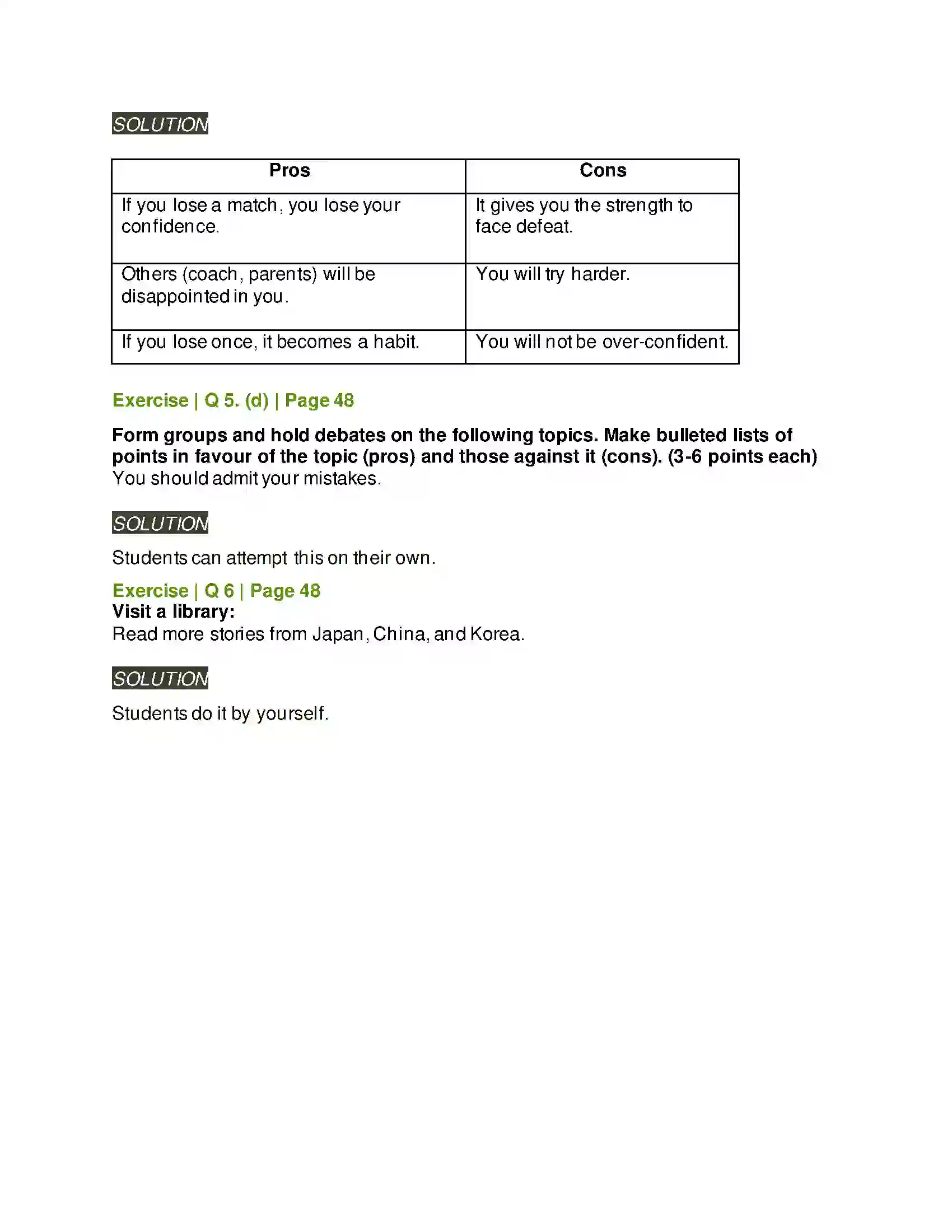 Maharashtra Board Class 6th English 2.7 Yonamine and Bushi Solution 5