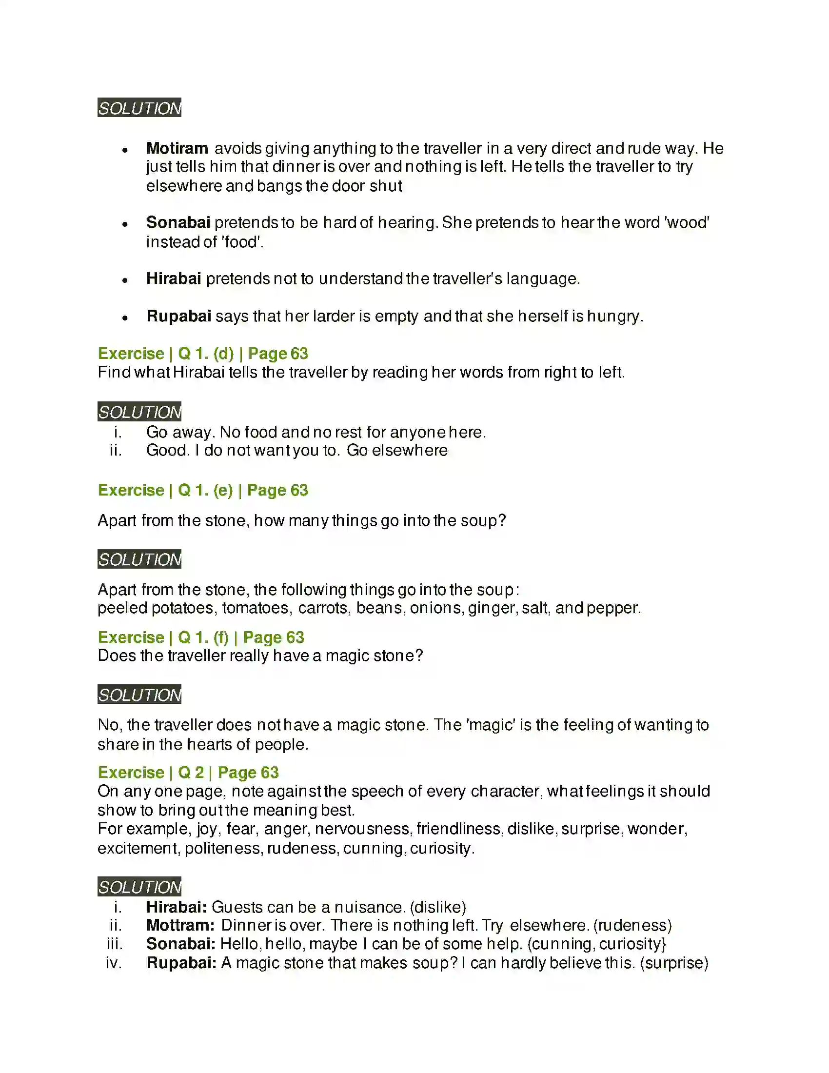 Maharashtra Board Class 6th English 3.3 Stone Soup Solution 2