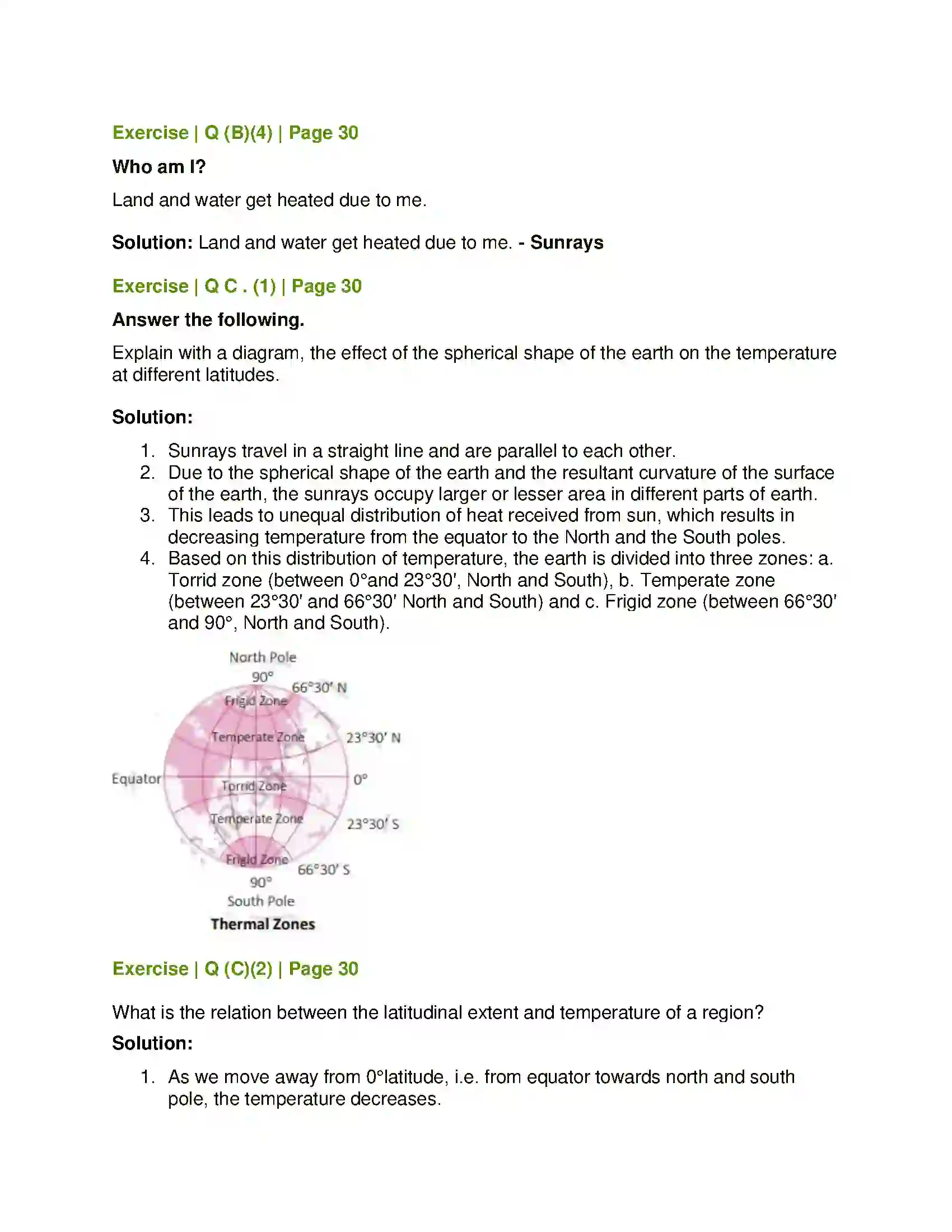 Maharashtra Board Class 6th Geography Temperature Solution 2