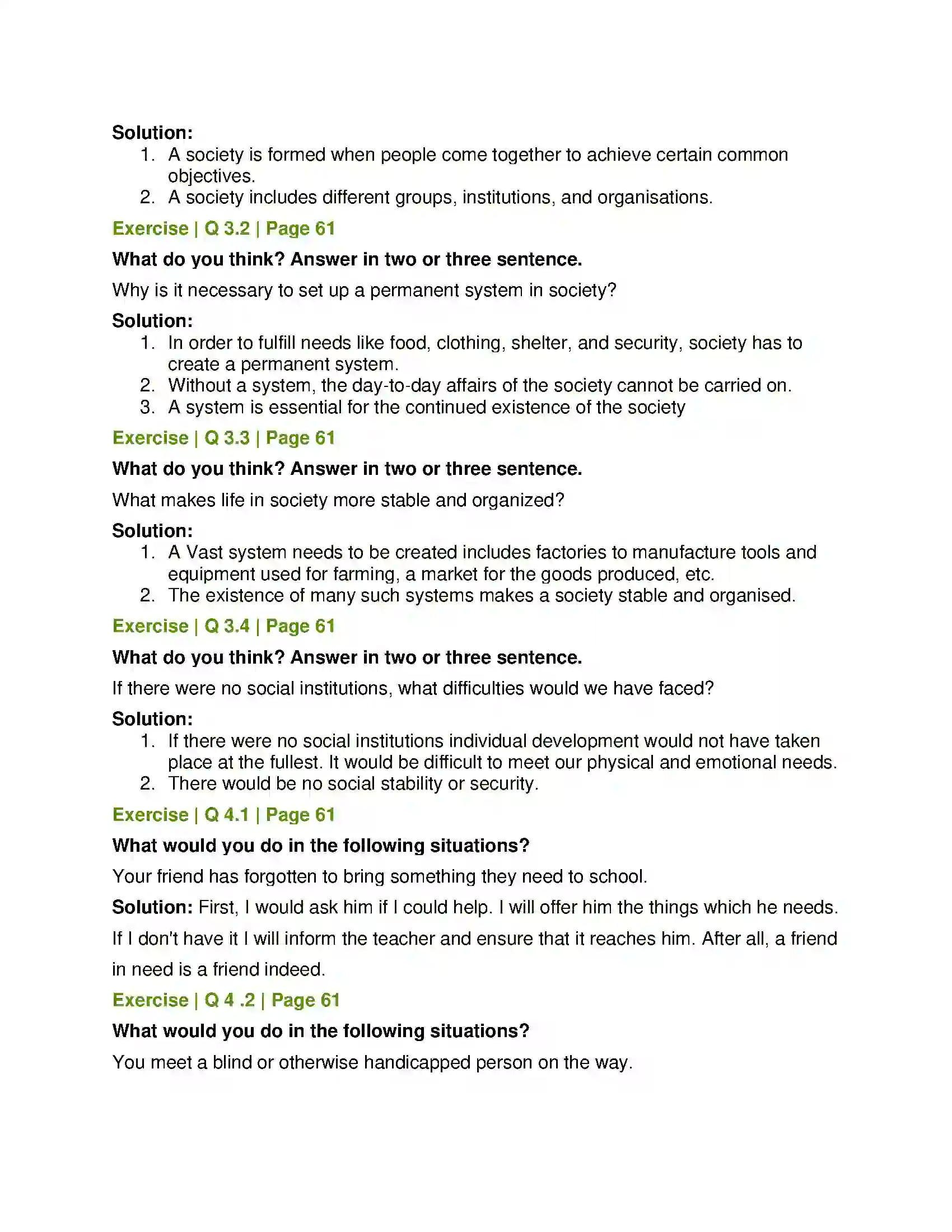 Maharashtra Board Class 6th History and Civics Our Life in Society Solution 2