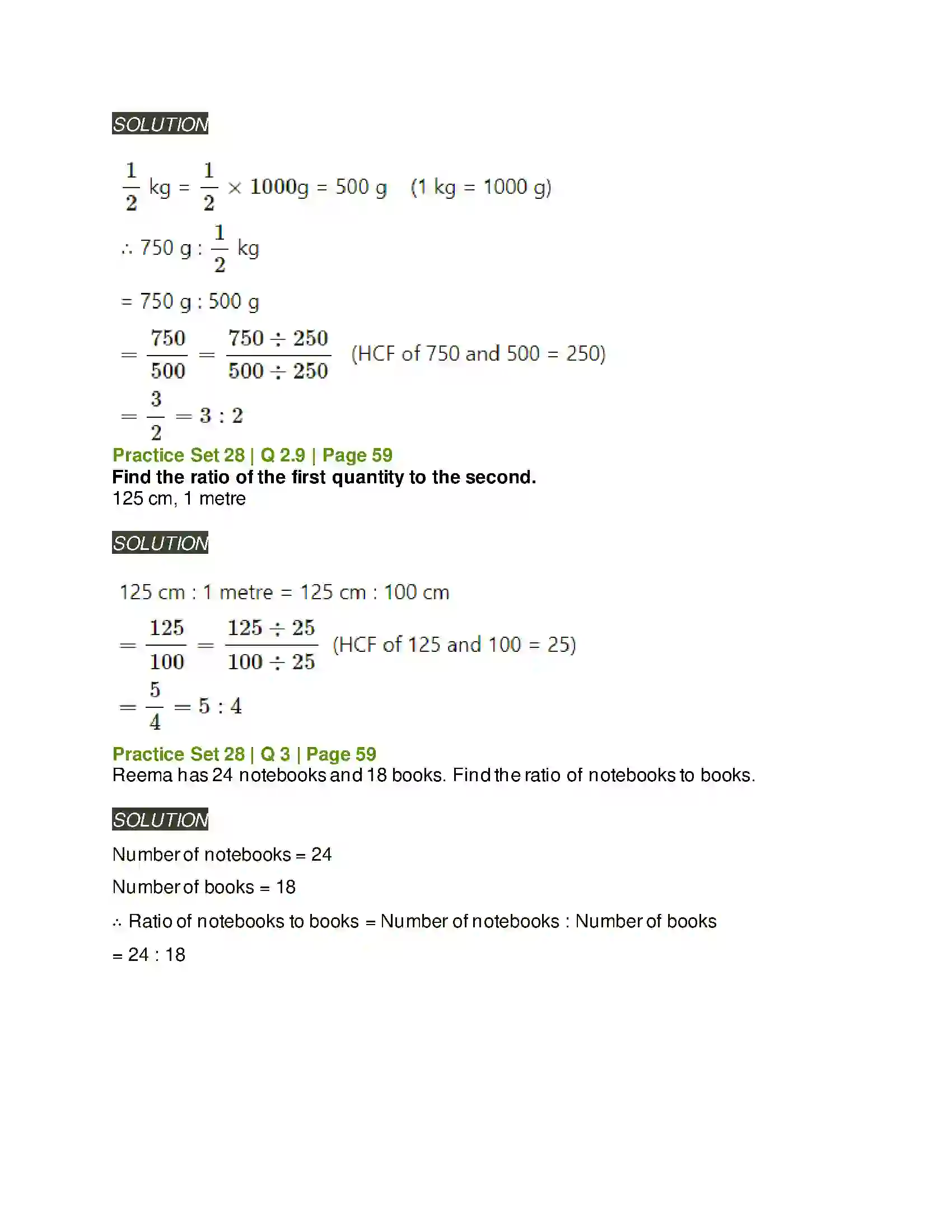 Maharashtra Board Class 6th Mathematics Ratio and Proportion Solution 5