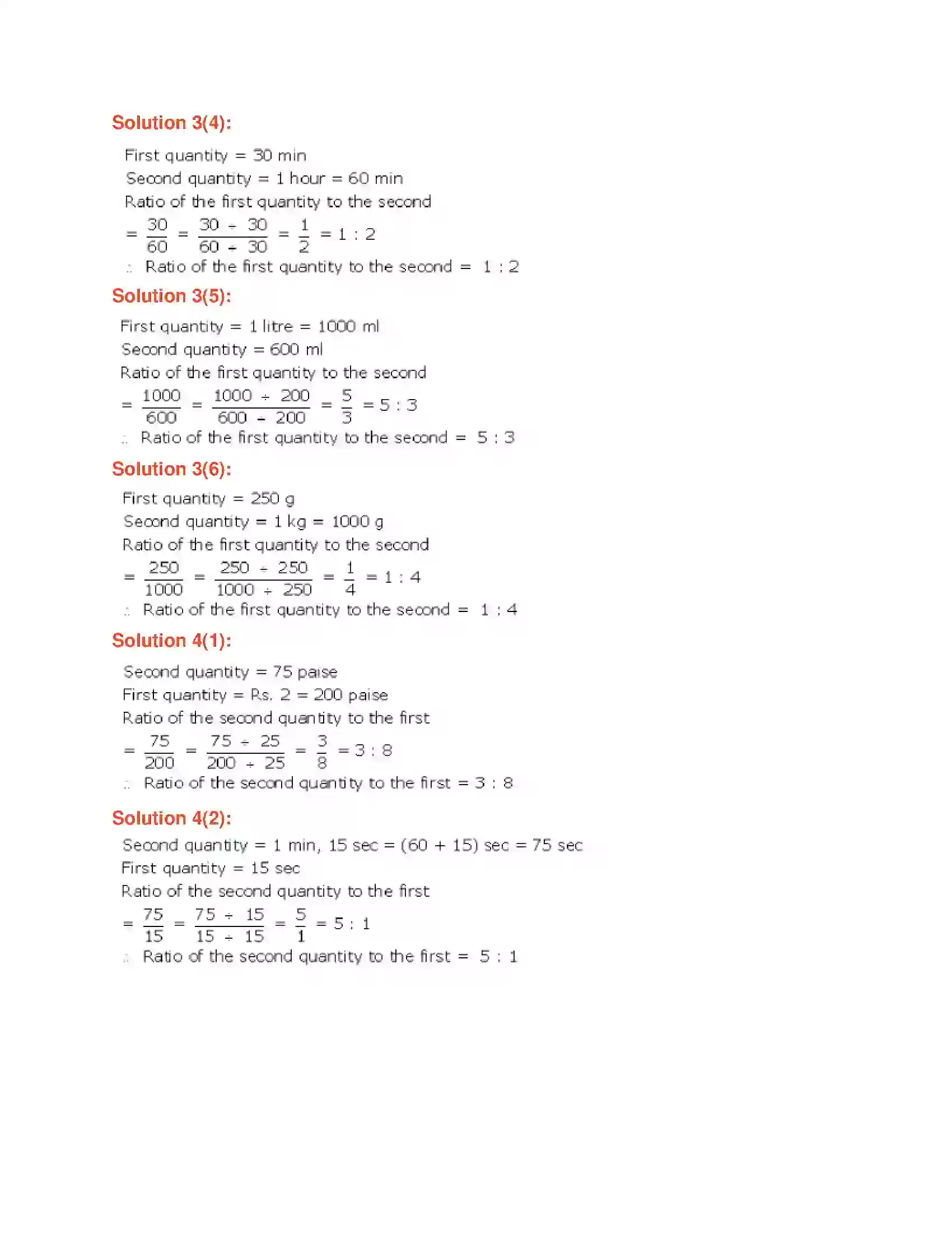Maharashtra Board Class 6th Mathematics Ratio and Proportion Solution 4