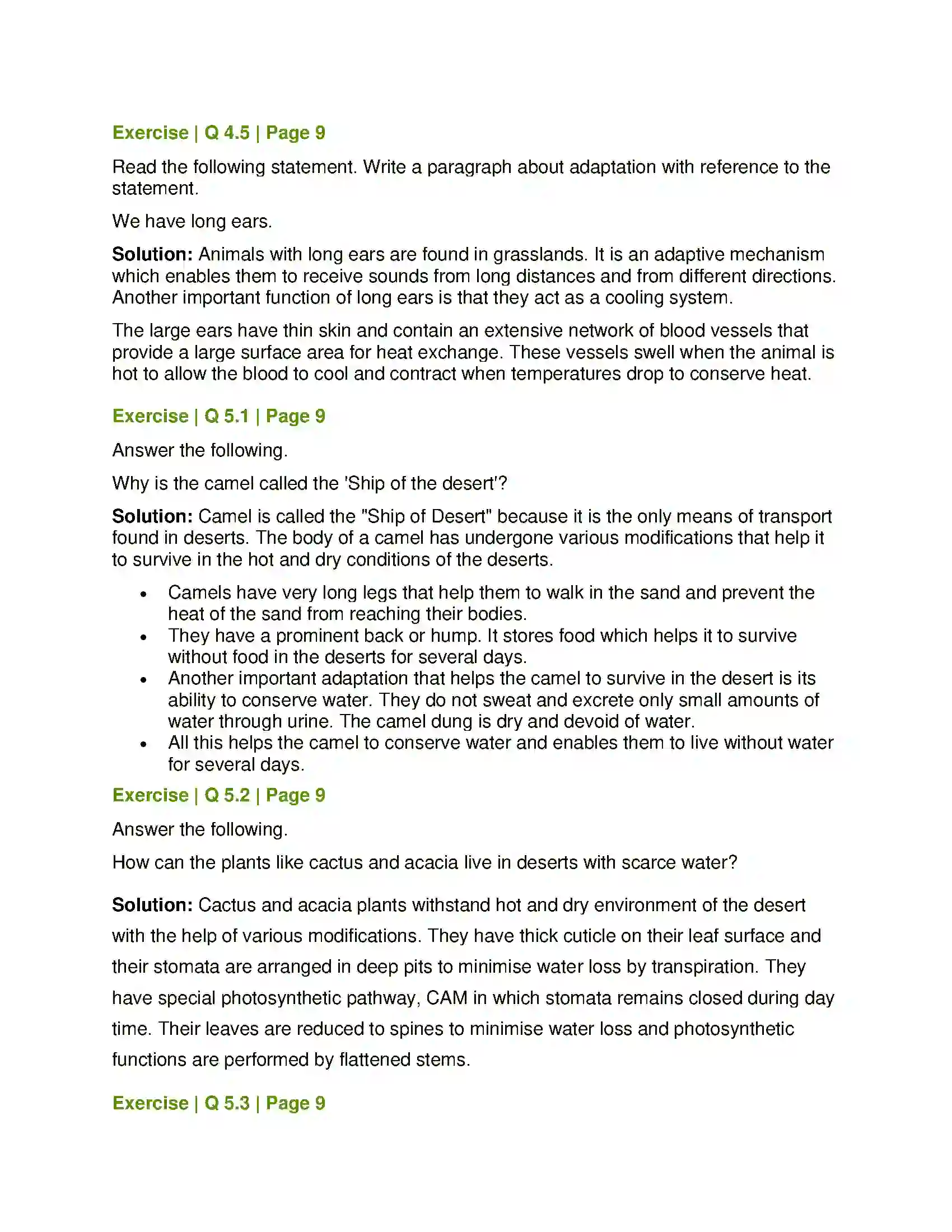 Maharashtra Board Class 7th General Science The Living World Adaptations & Classification Solution 4