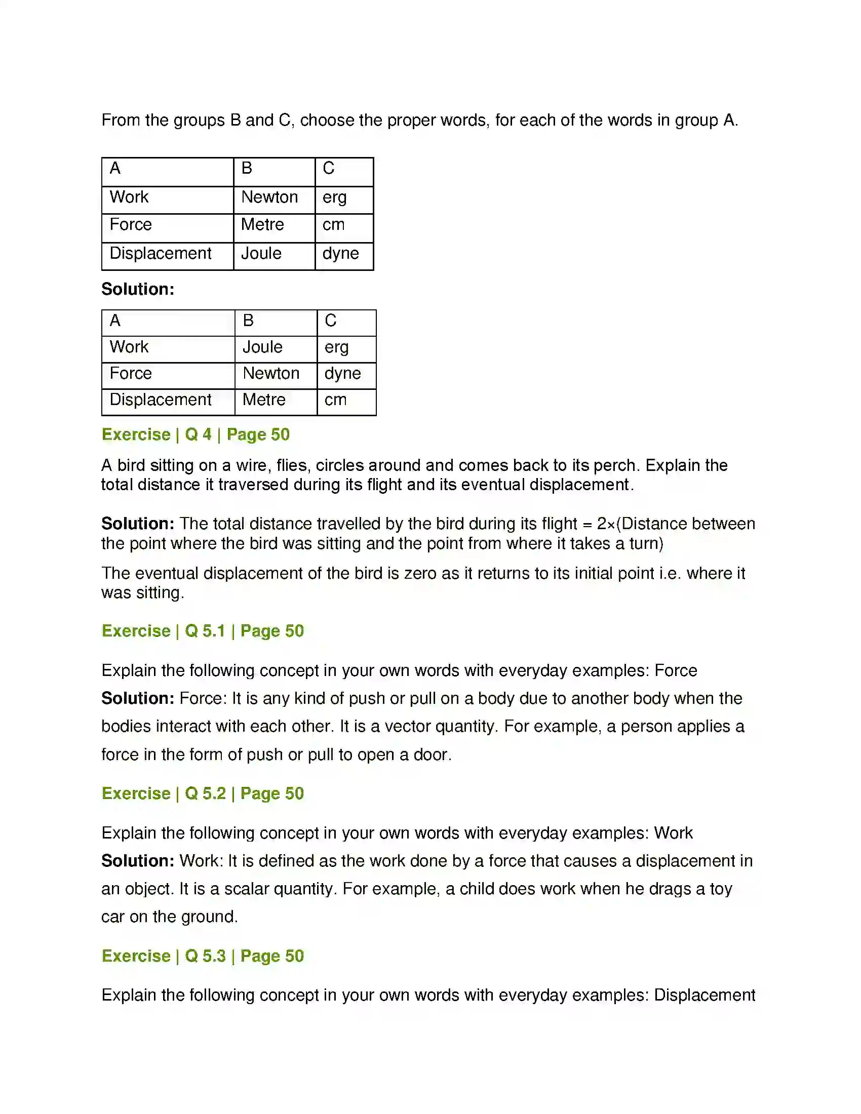 Maharashtra Board Class 7th General Science Motion, Force and Work Solution 4