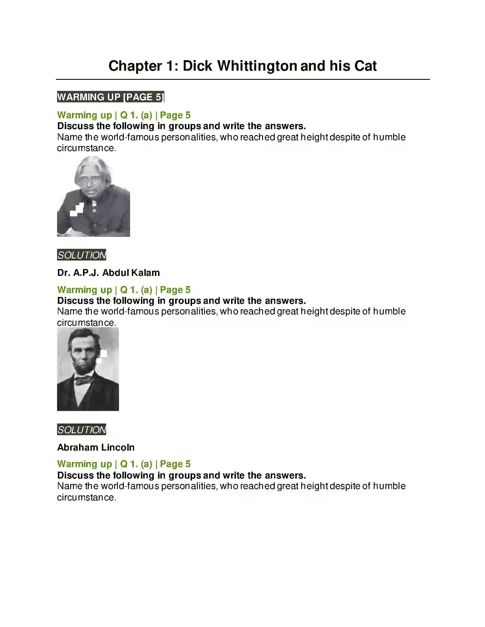 Maharashtra Board Class 8th English 1.2 Dick Whittington and His Cat Solution 1