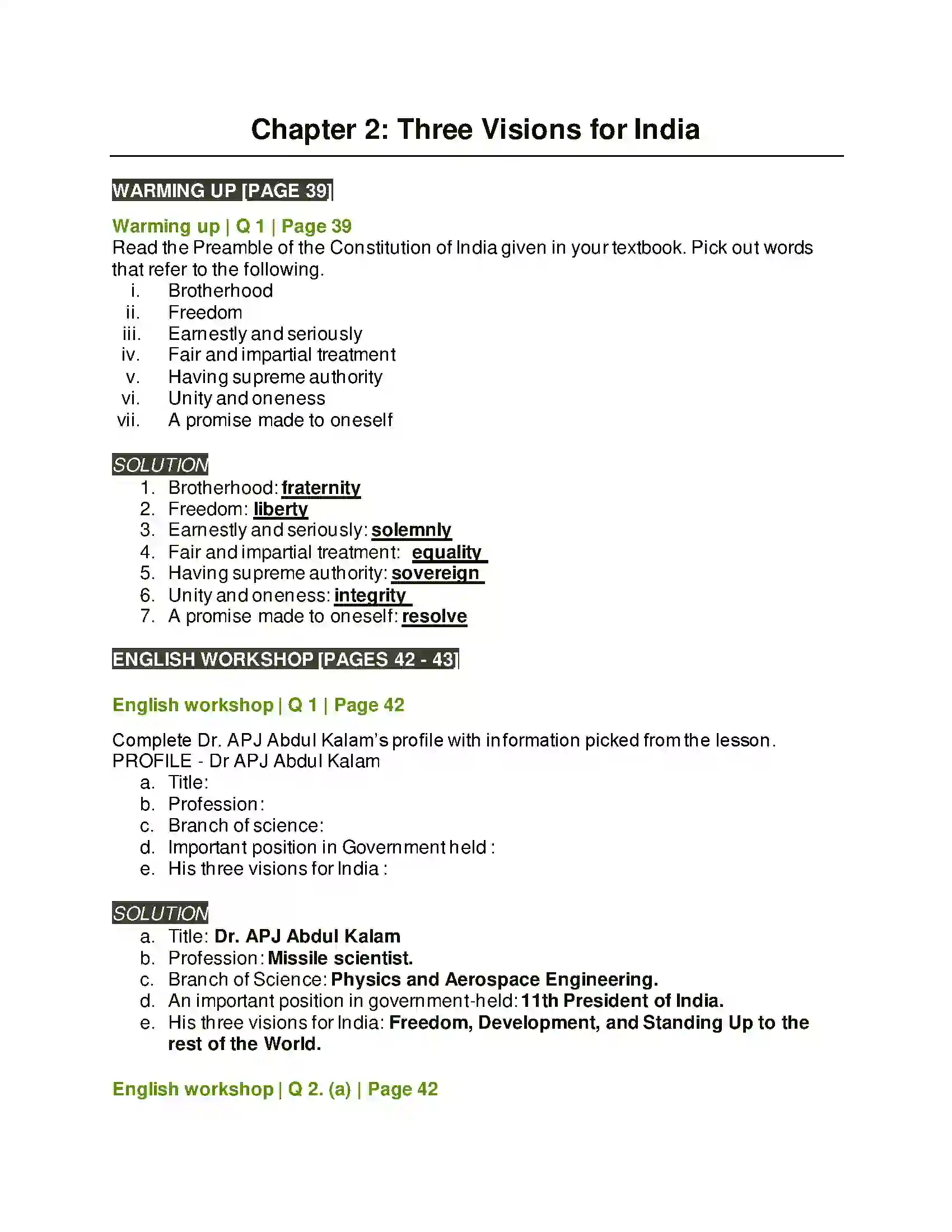 Maharashtra Board Class 8th English 2.4 Three Visions for India Solution 1