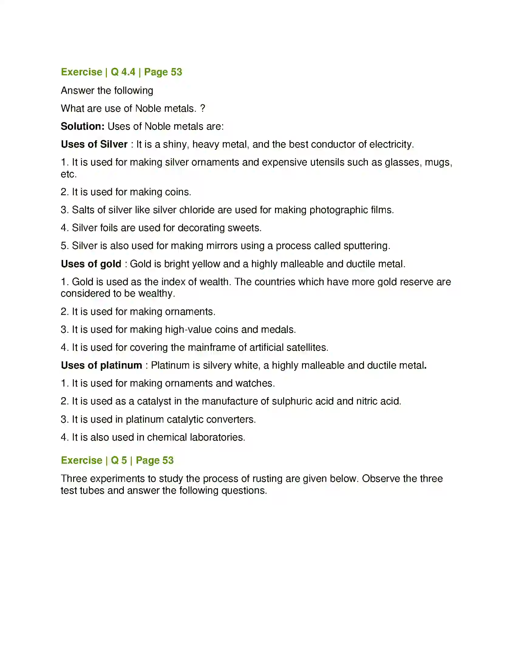 Maharashtra Board Class 8th General Science Metals and Nonmetals Solution 5