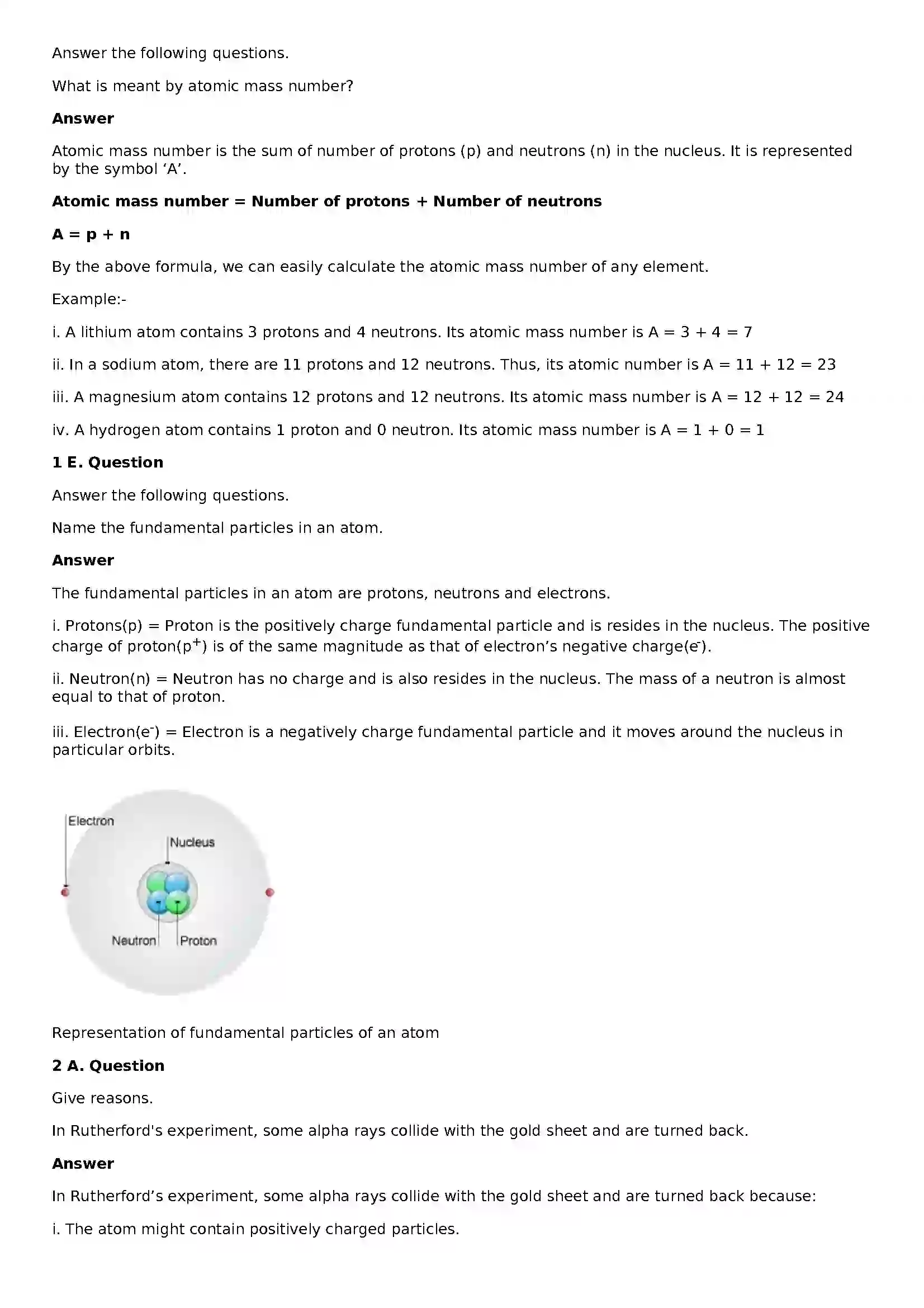 Maharashtra Board Class 8th General Science The Structure of an Atom Solution 3